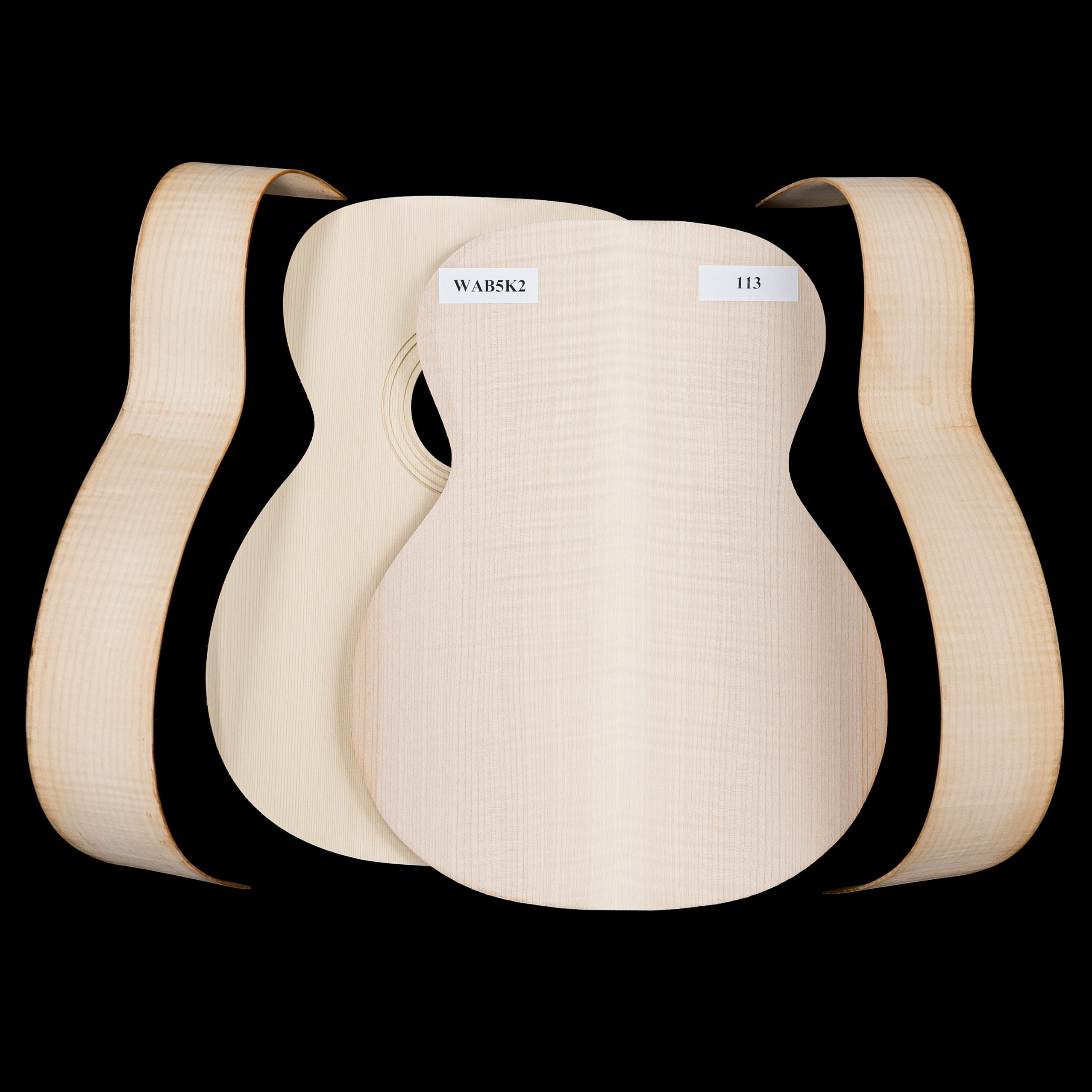 Kit de guitare WoodStax Flame Maple OM, col boulonné - 113 Kit de guitare WoodStax Flame Maple OM, col boulonné - 113