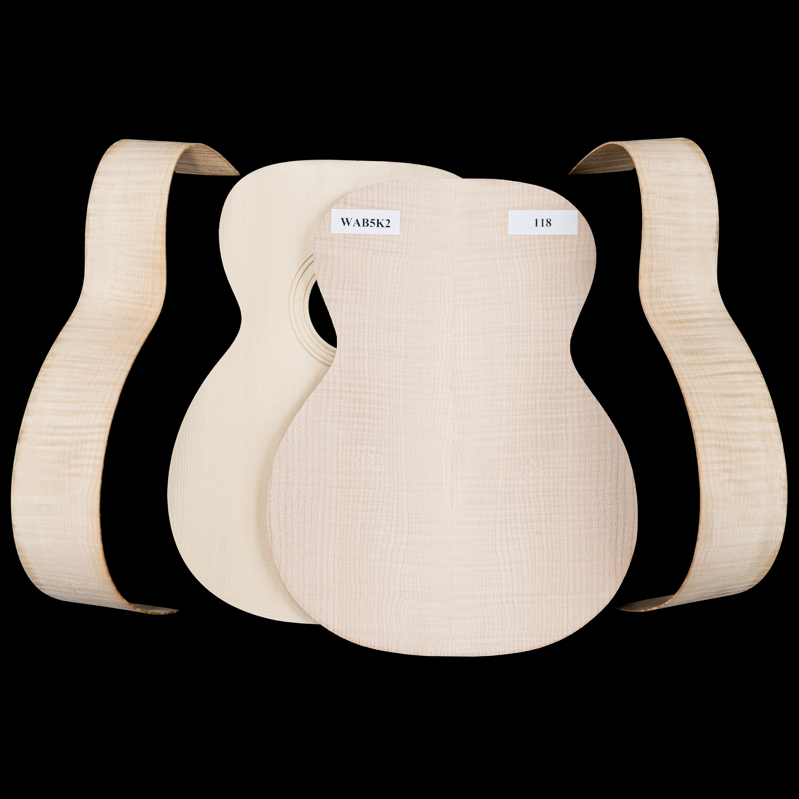 Kit de guitare WoodStax Flame Maple OM, col boulonné - 118 Kit de guitare WoodStax Flame Maple OM, col boulonné - 118