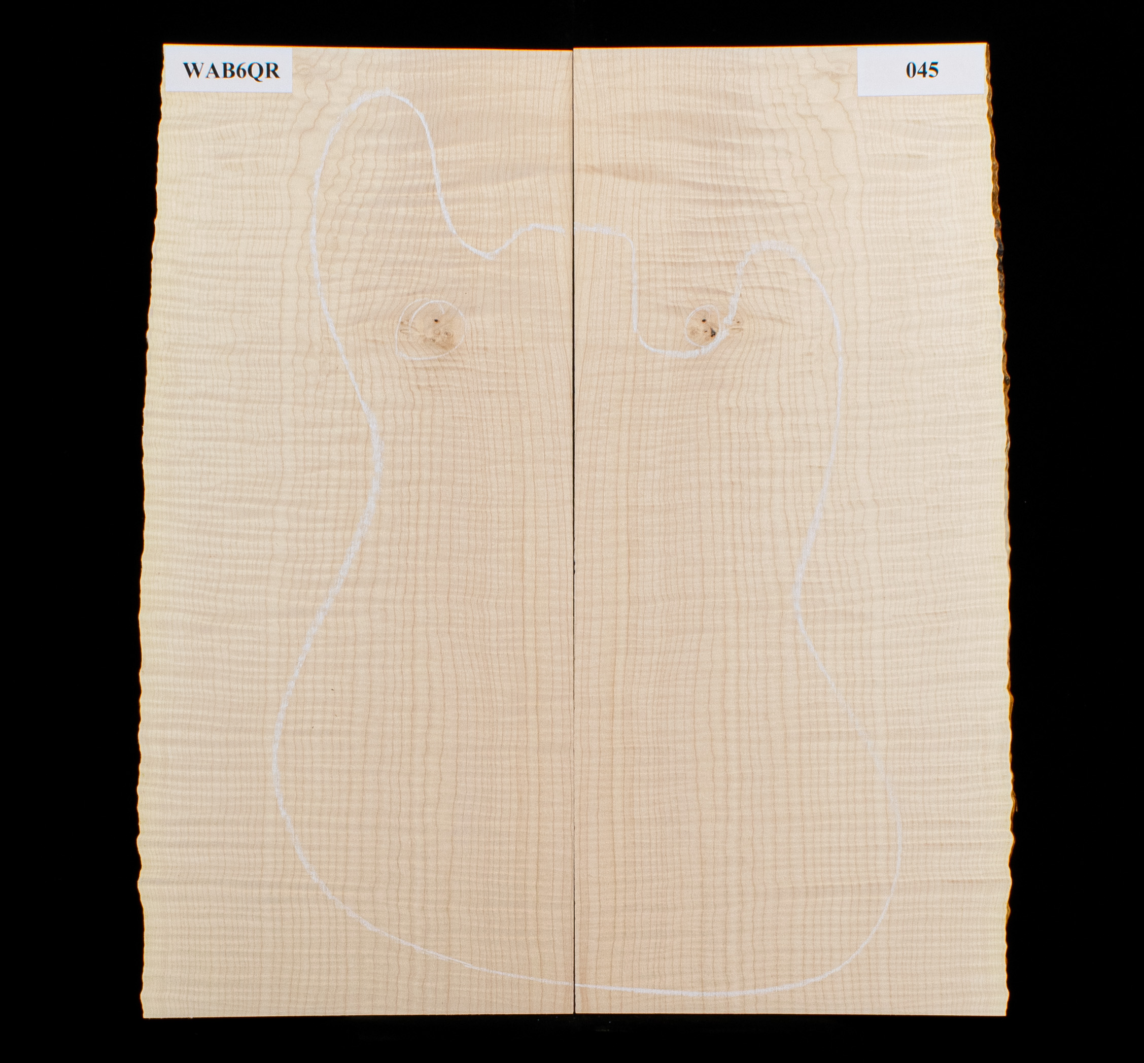 Top laminé en érable à grosses feuilles de flamme - 045