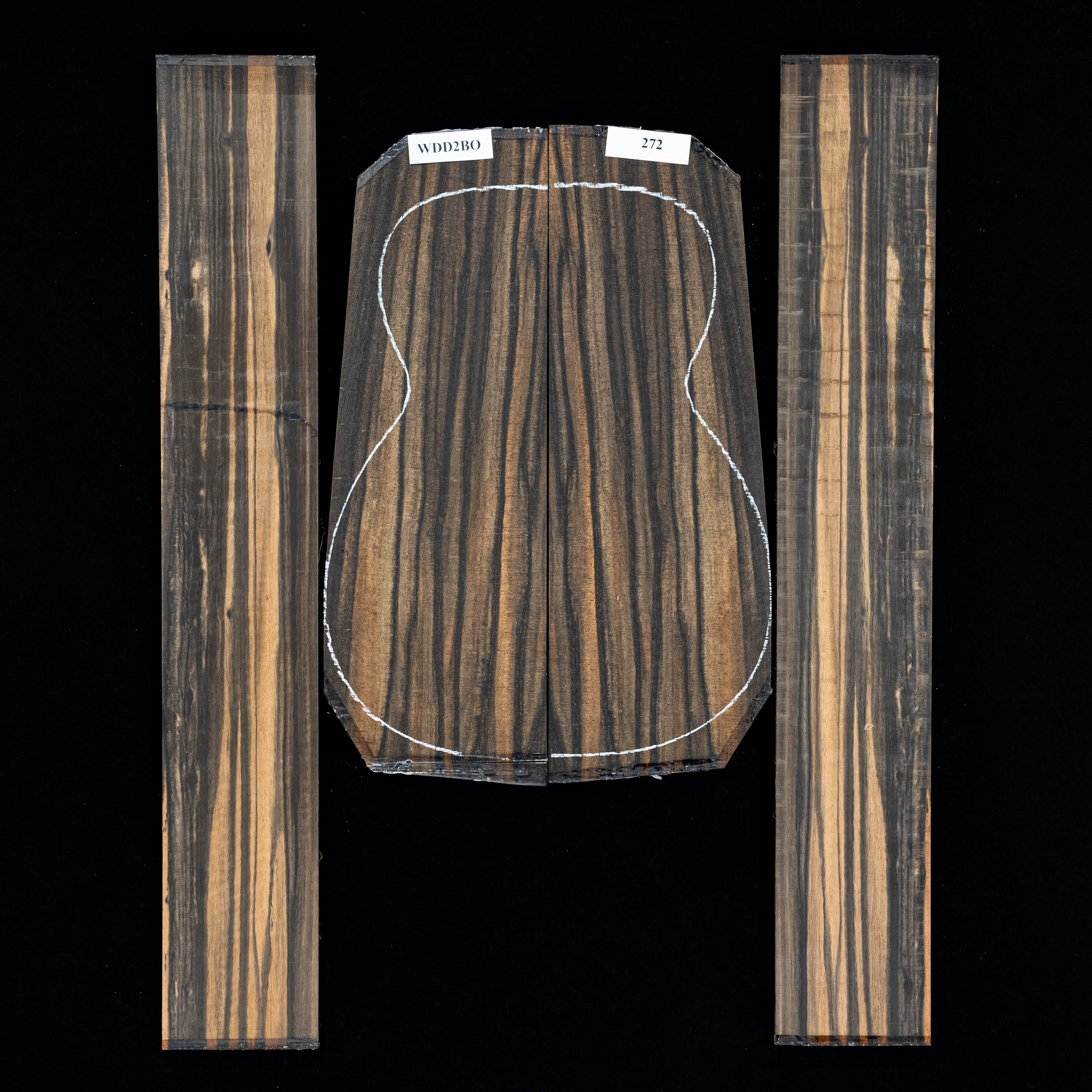 Ensemble dos et côtés ébène en crêpe - 272 Ensemble dos et côtés ébène en crêpe - 272