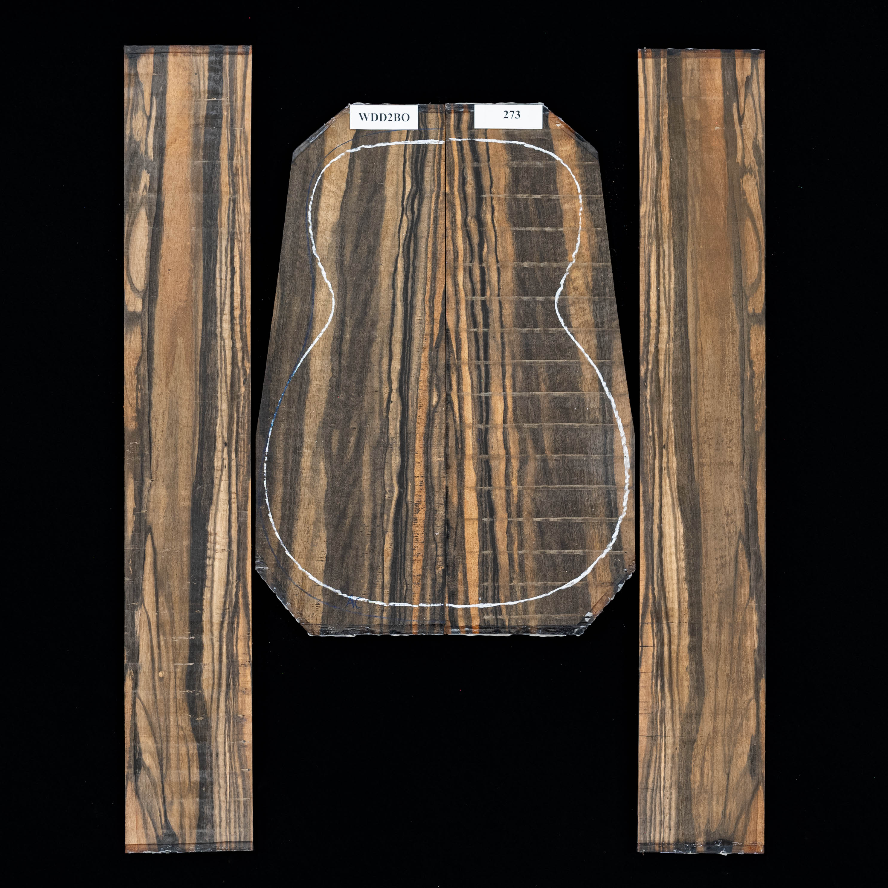 Ensemble dos et côtés ébène en crêpe - 273 Ensemble dos et côtés ébène en crêpe - 273