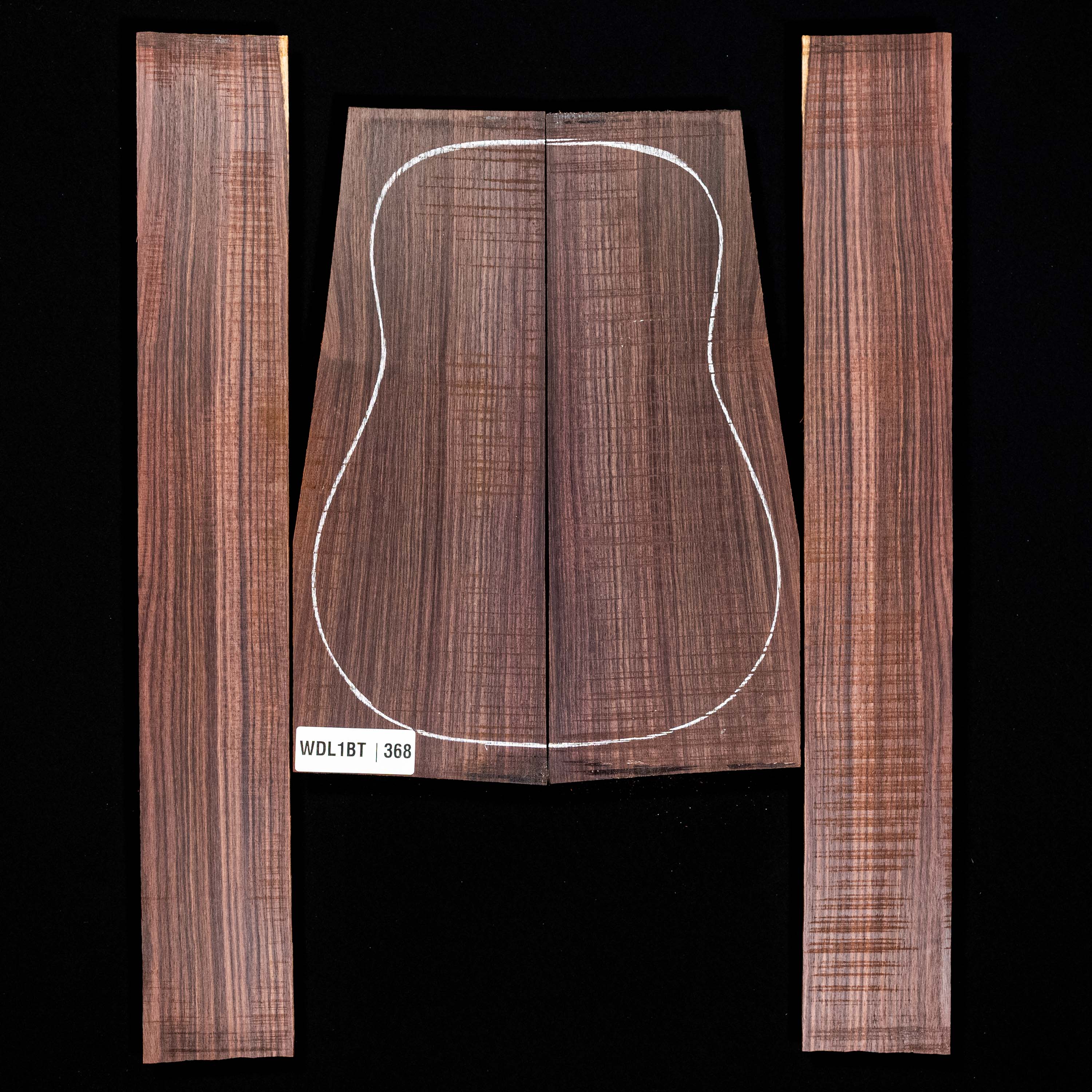 Fond + Paire d’éclisses en palissandre d’Inde - 3,8