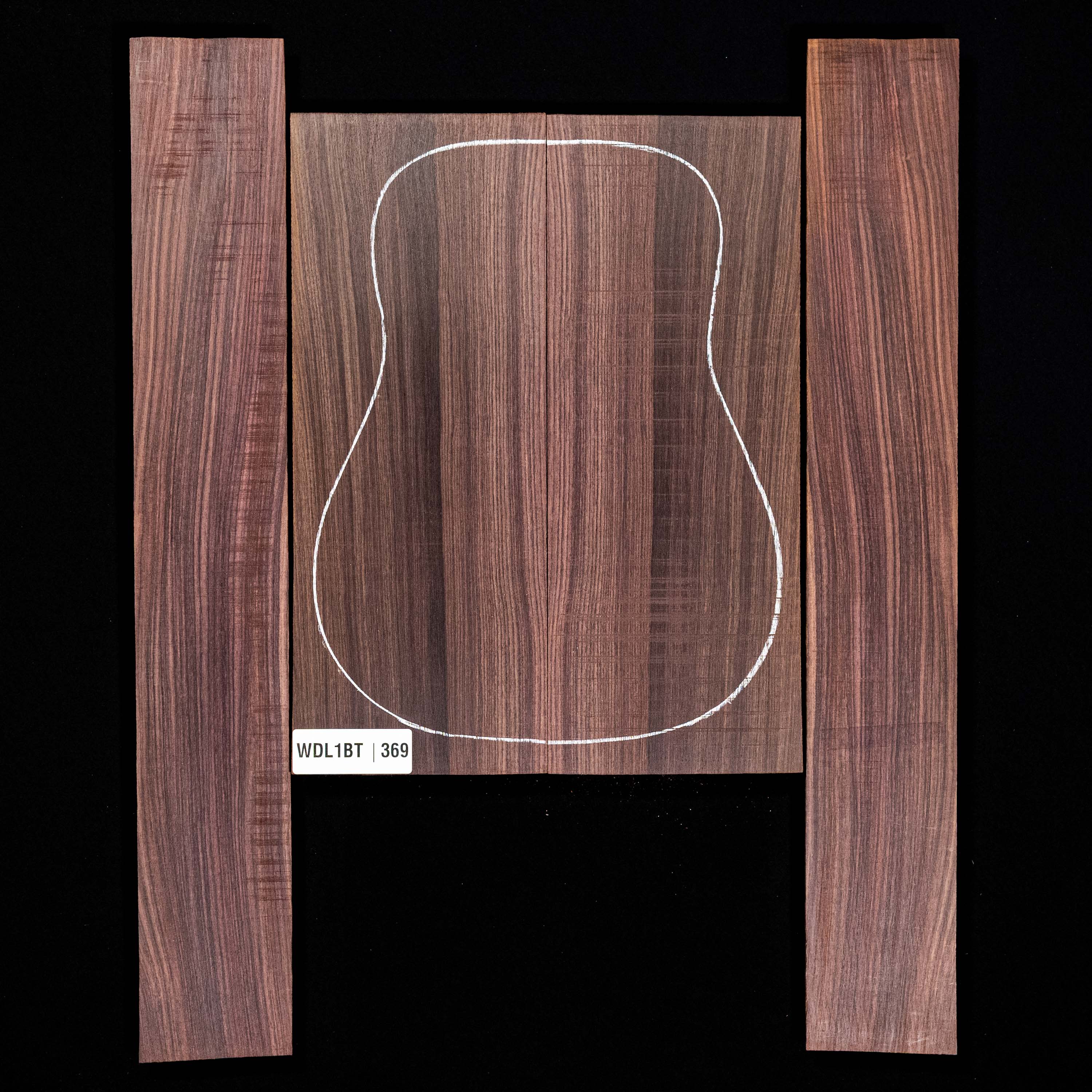 Fond + Paire d’éclisses en palissandre d’Inde - 3,9