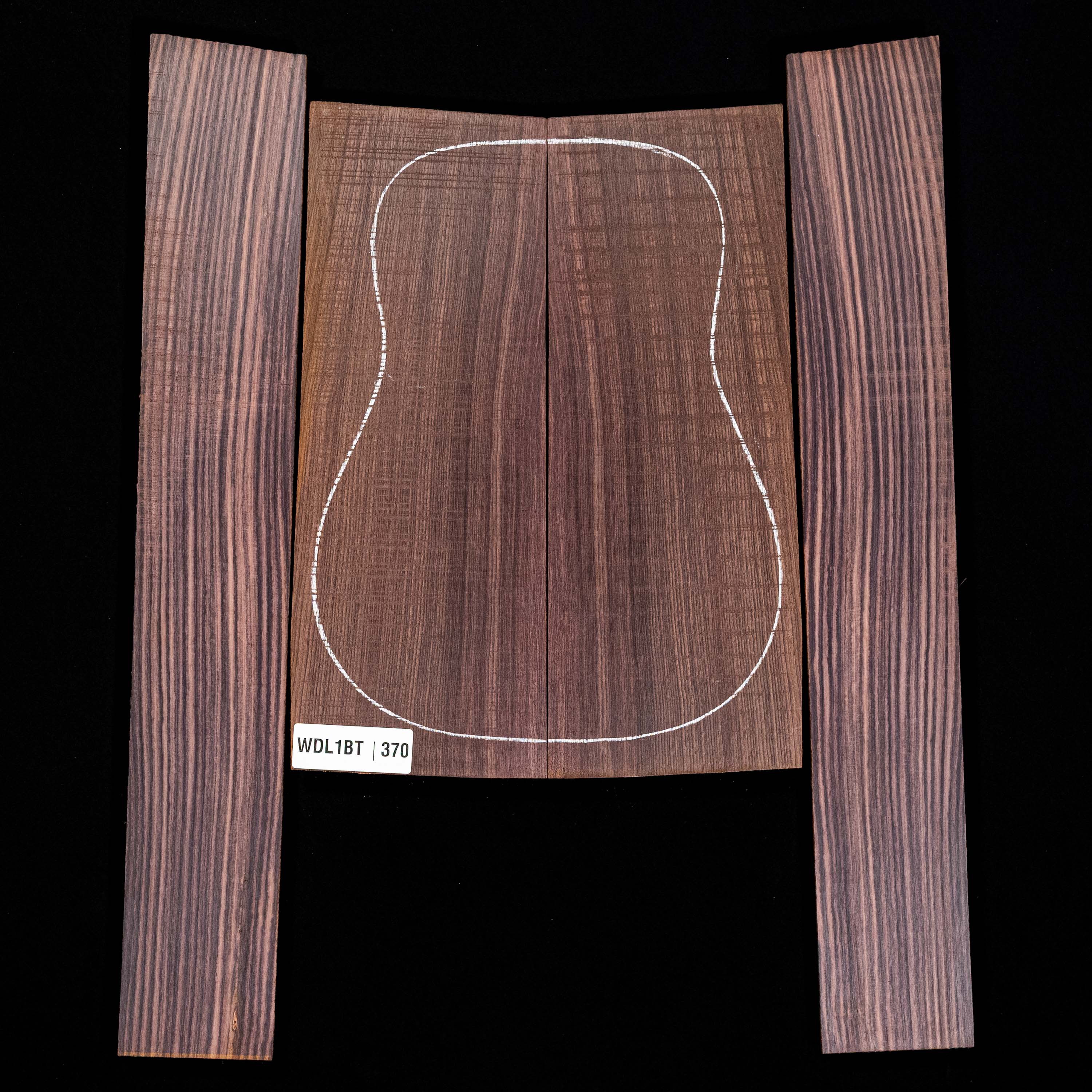 Fond + Paire d’éclisses en palissandre d’Inde - 370 Fond + Paire d’éclisses en palissandre d’Inde - 370