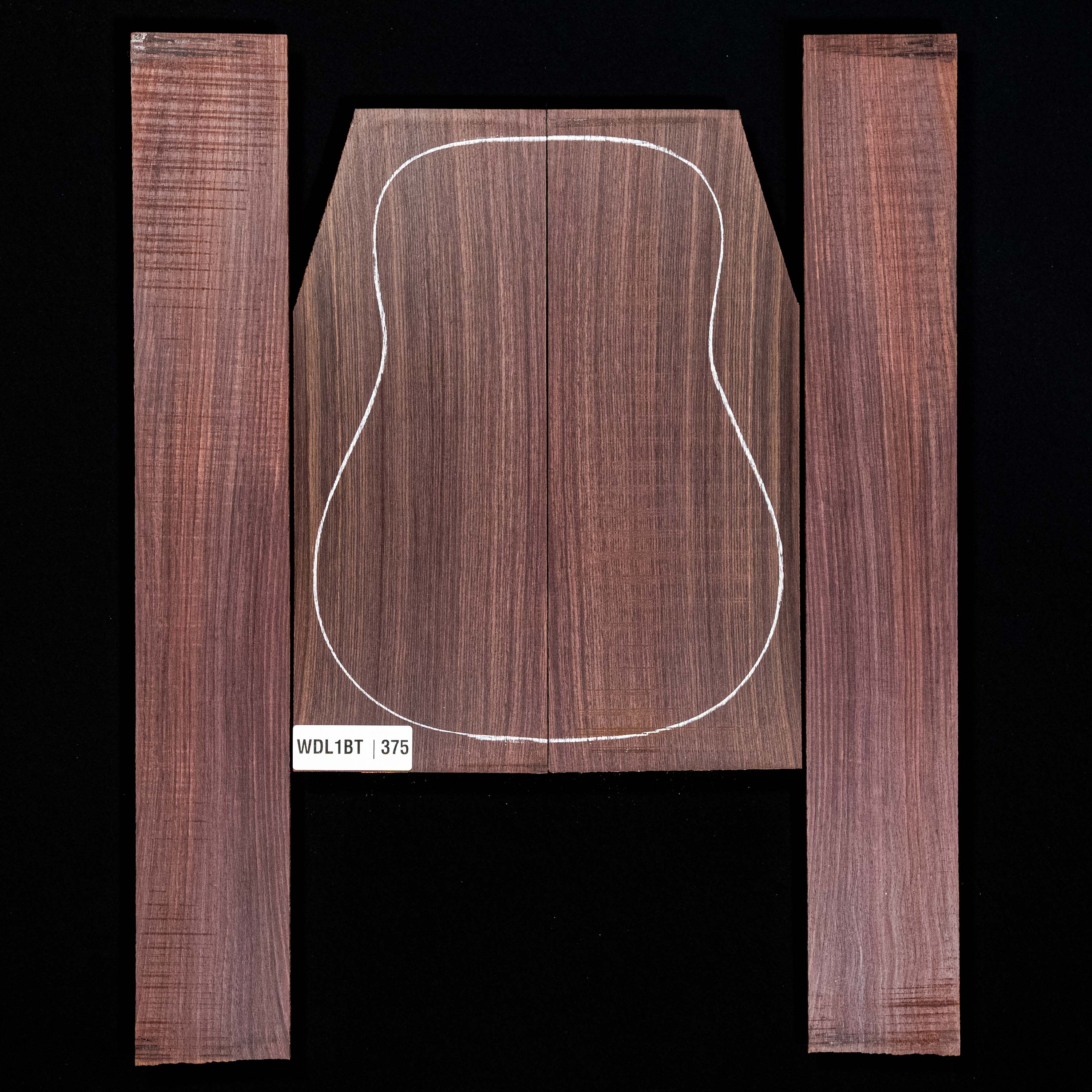 Fond + Paire d’éclisses en palissandre d’Inde - 3,5