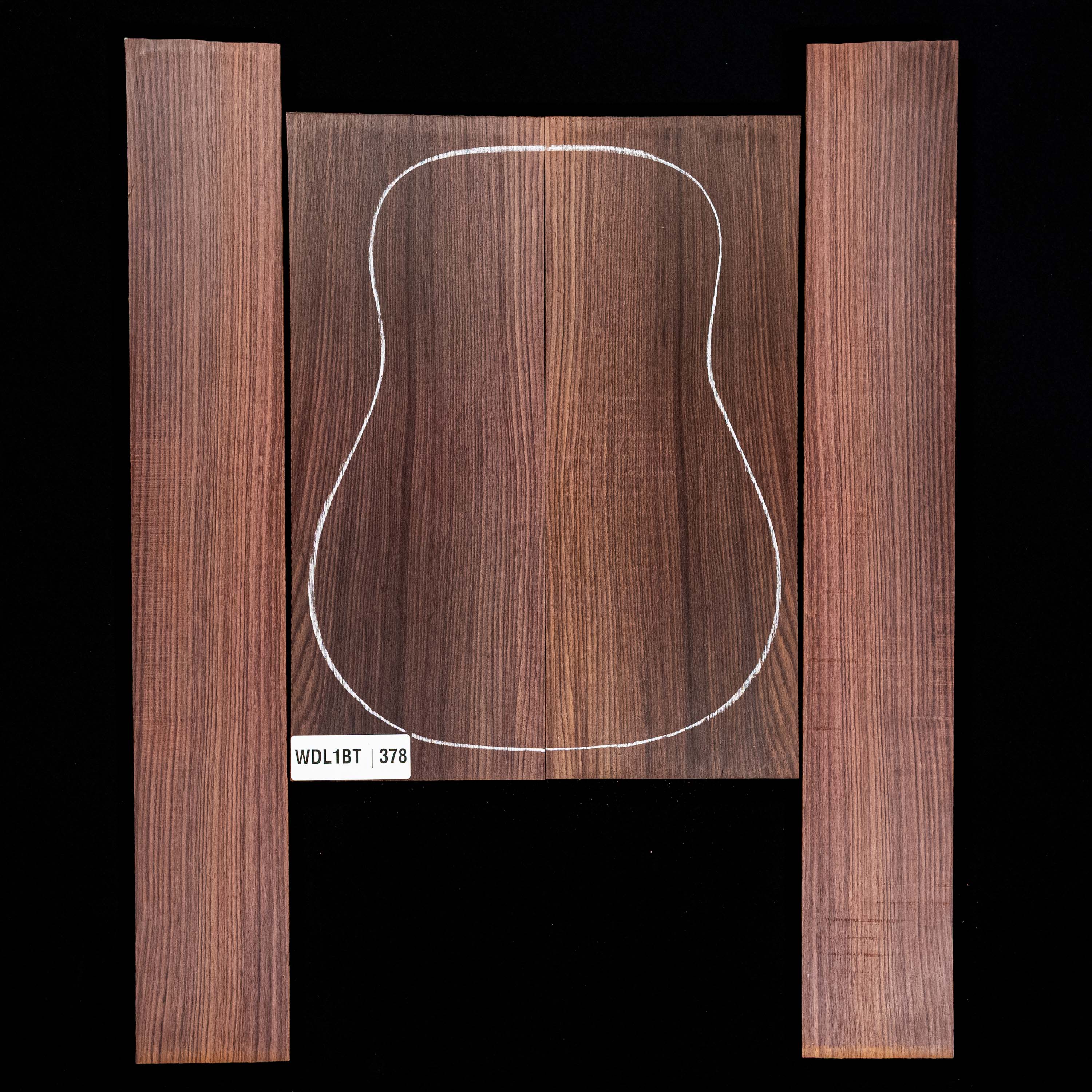 Fond + Paire d’éclisses en palissandre d’Inde - 3,8