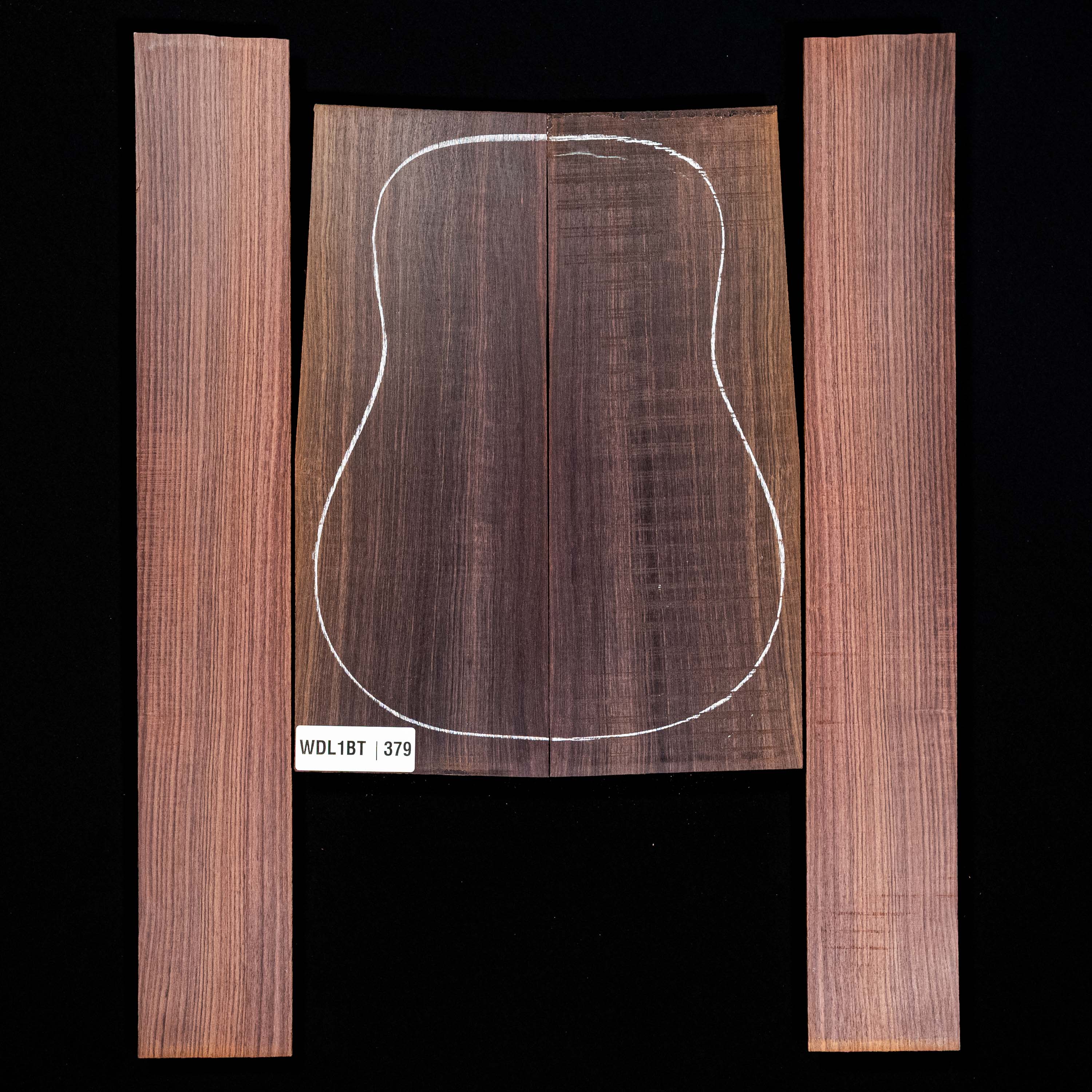 Fond + Paire d’éclisses en palissandre d’Inde - 3,9