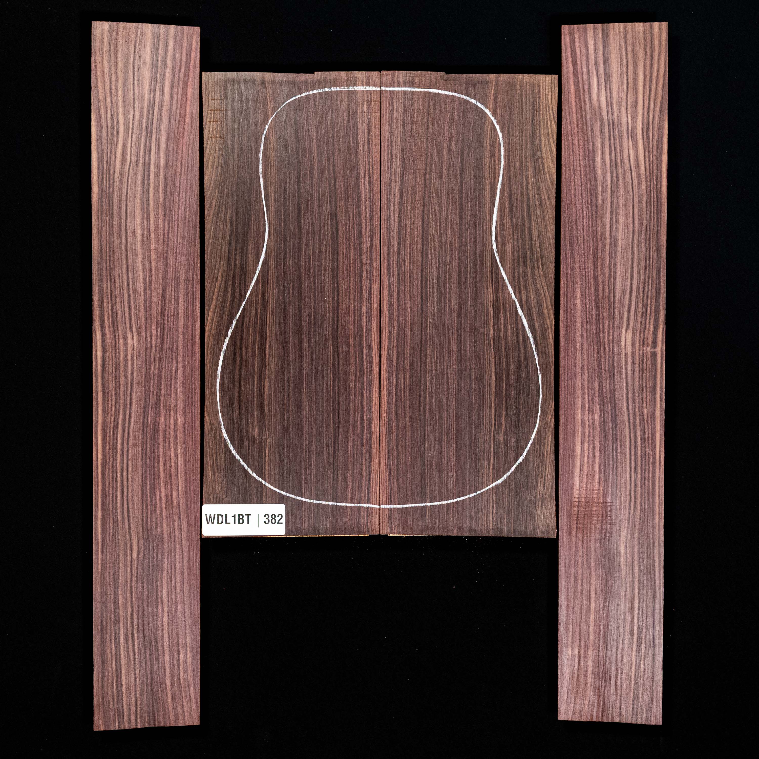Fond + Paire d’éclisses en palissandre d’Inde - 3,2
