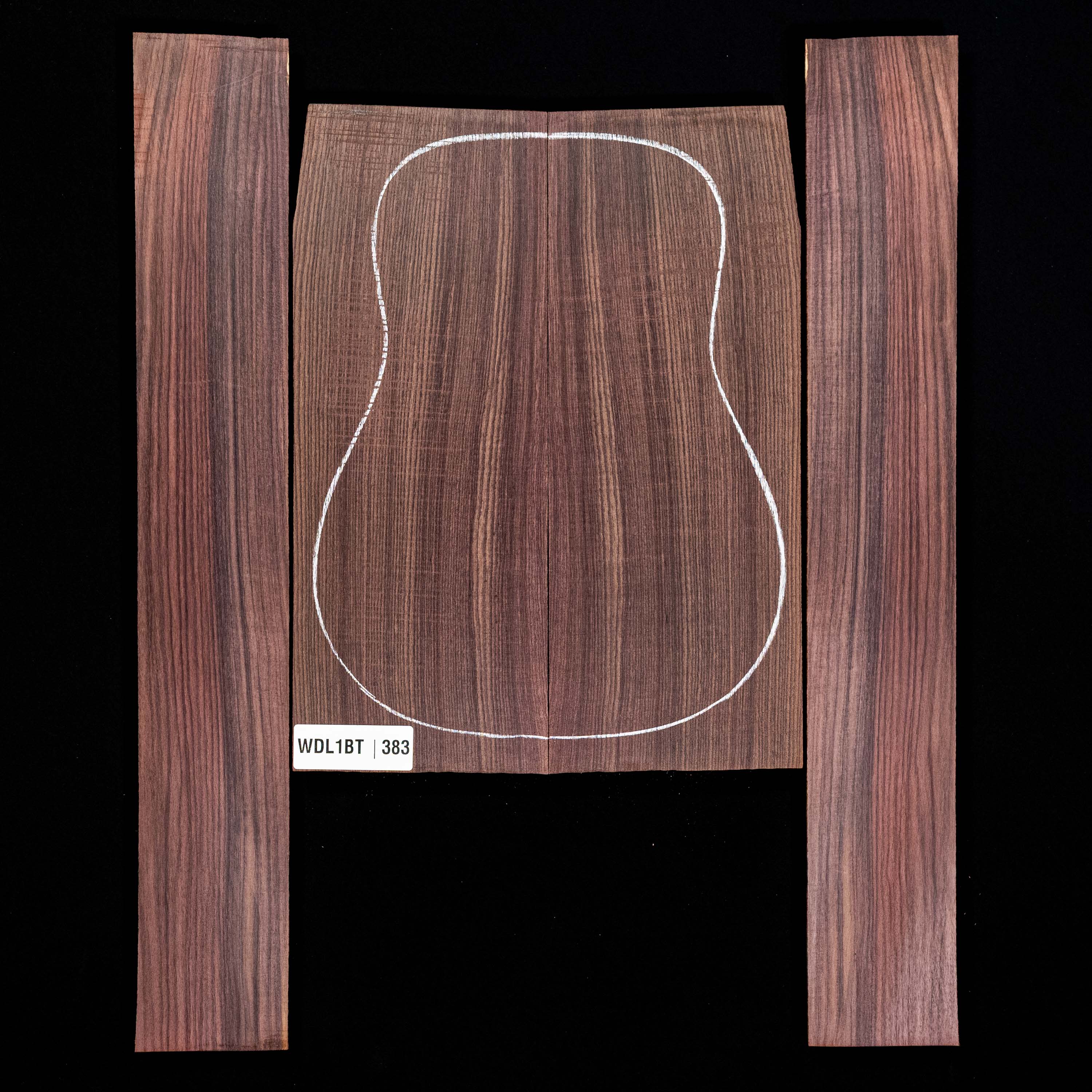 Fond + Paire d’éclisses en palissandre d’Inde - 3,3
