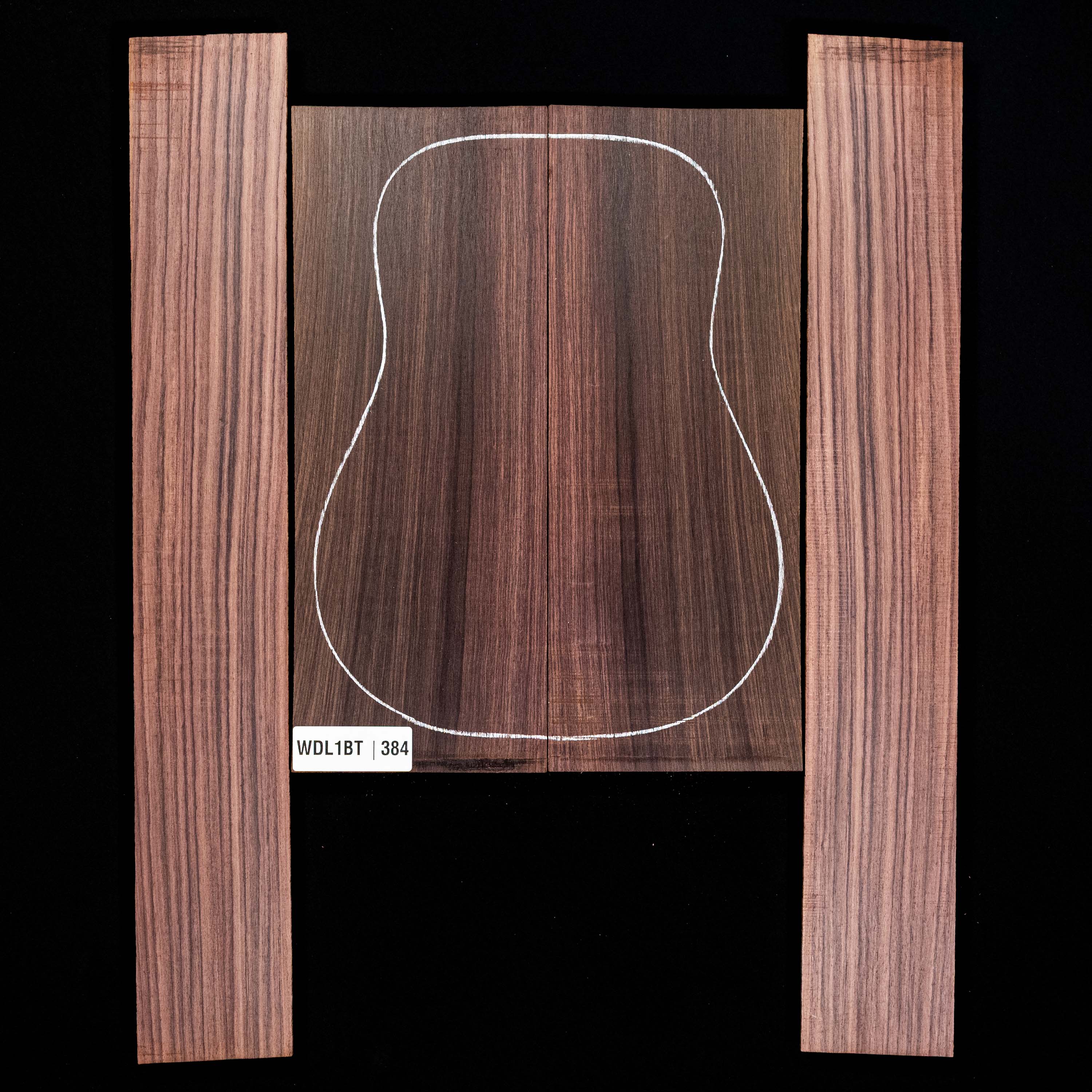Fond + Paire d’éclisses en palissandre d’Inde - 3,4