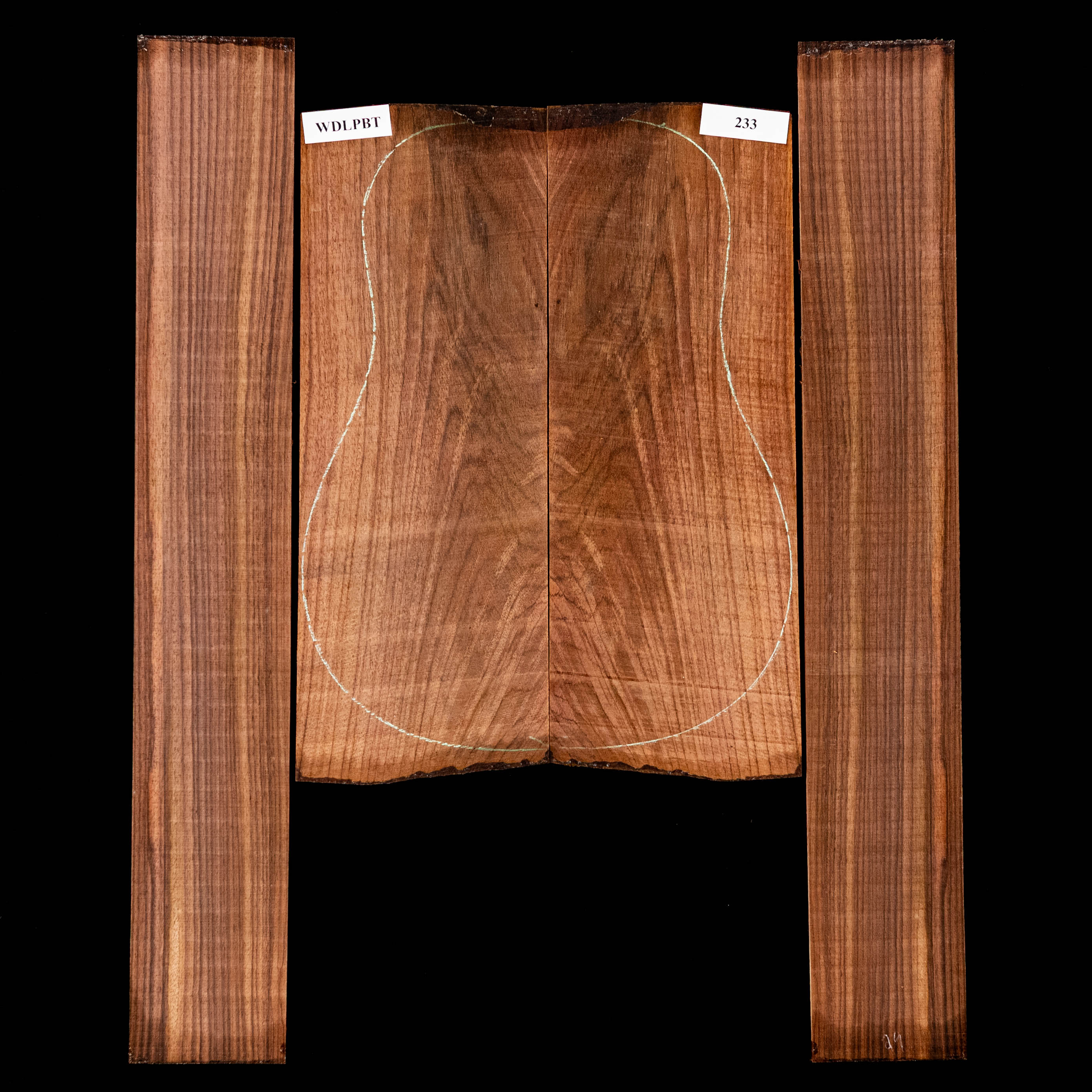 Fond + Paire d’éclisses en palissandre d’Inde Wild Grain - 233 Fond + Paire d’éclisses en palissandre d’Inde Wild Grain - 233