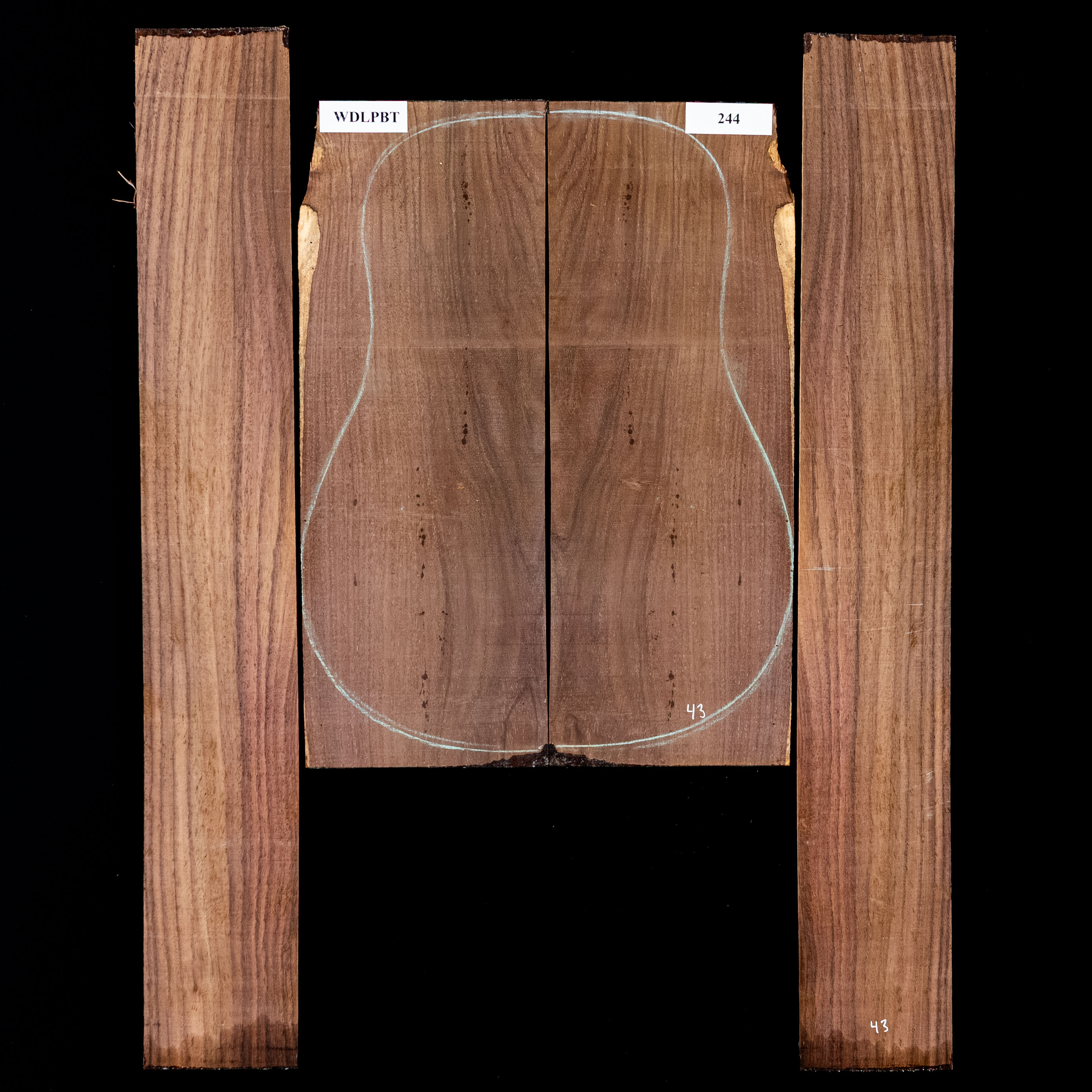 Fond + Paire d’éclisses en palissandre d’Inde Wild Grain - 2,4