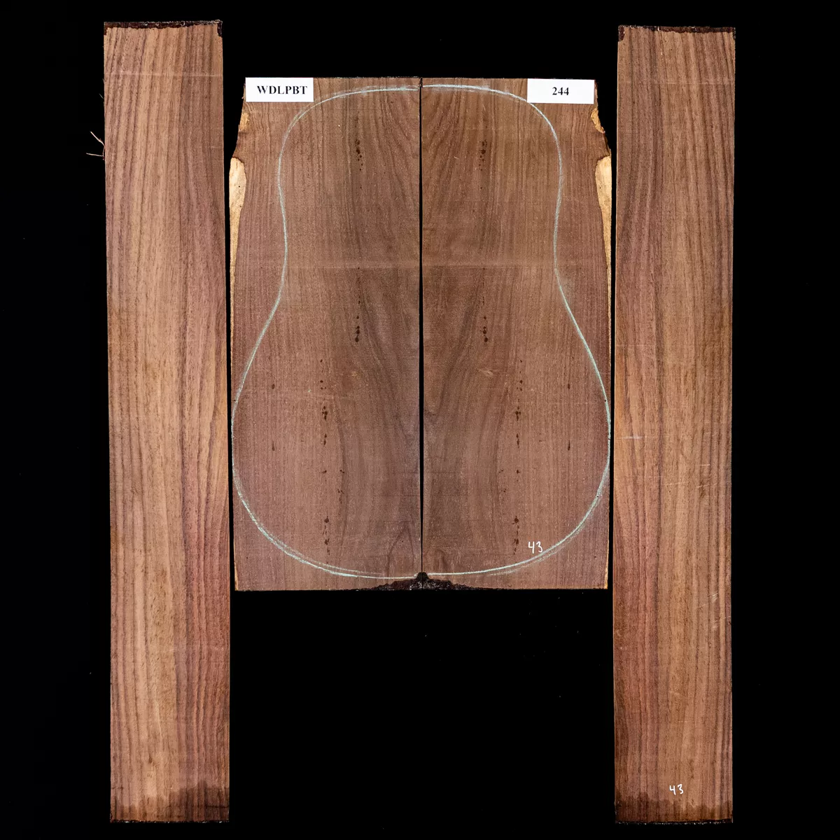 Fond + Paire d’éclisses en palissandre d’Inde Wild Grain - 2,4 Fond + Paire d’éclisses en palissandre d’Inde Wild Grain - 2,4