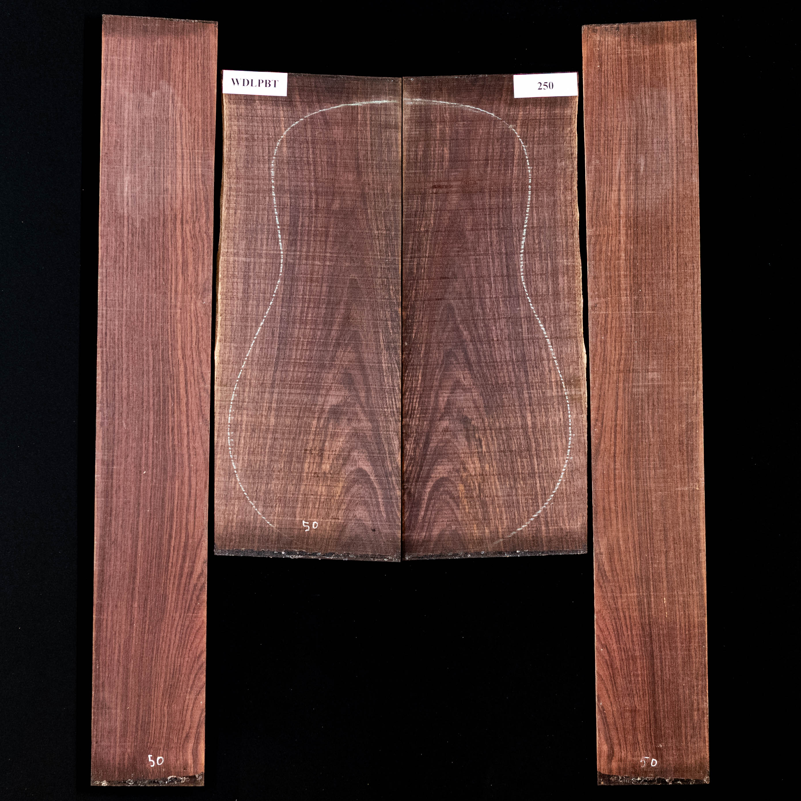 Fond + Paire d’éclisses en palissandre d’Inde Wild Grain - 250 Fond + Paire d’éclisses en palissandre d’Inde Wild Grain - 250