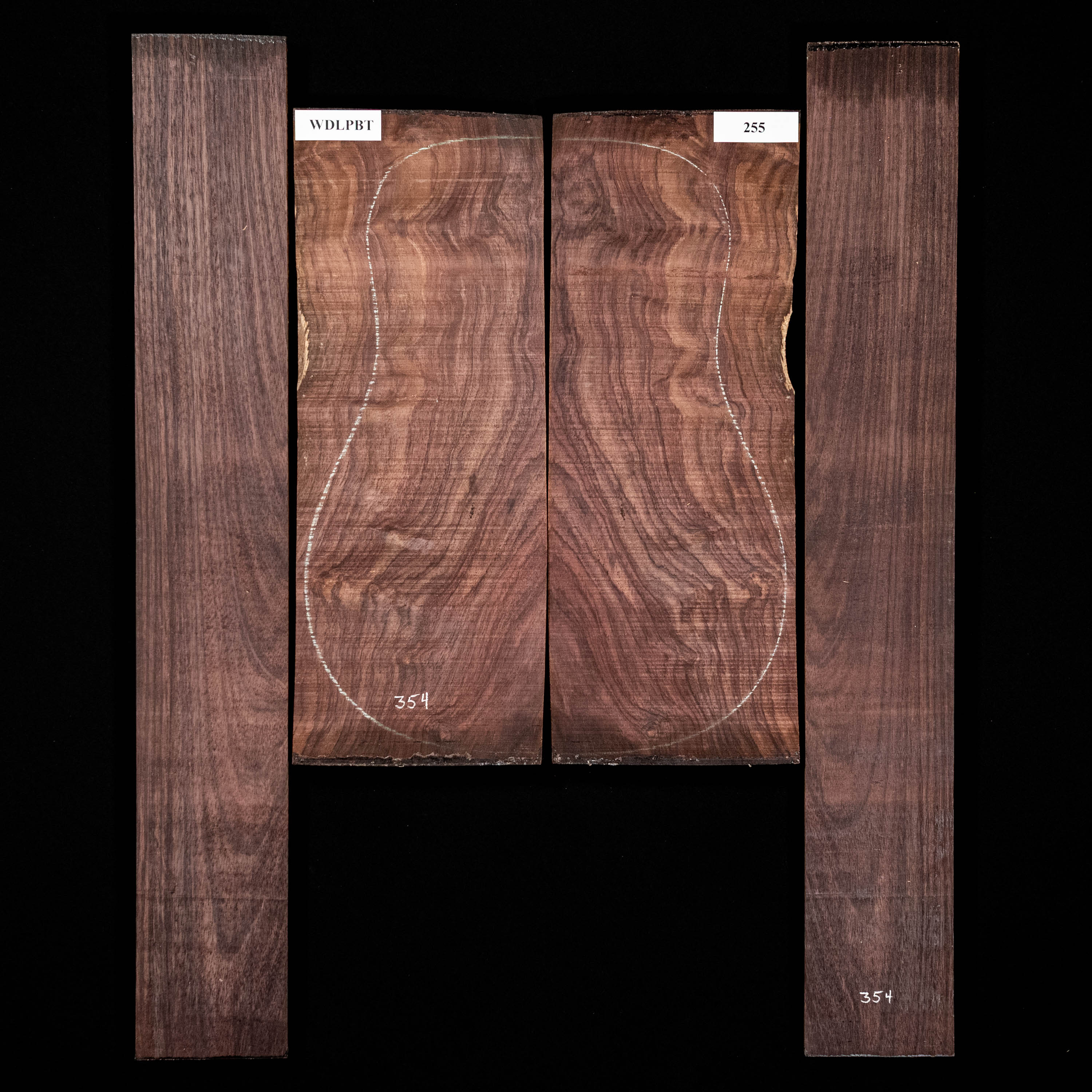 Fond + Paire d’éclisses en palissandre d’Inde Wild Grain - 255 Fond + Paire d’éclisses en palissandre d’Inde Wild Grain - 255