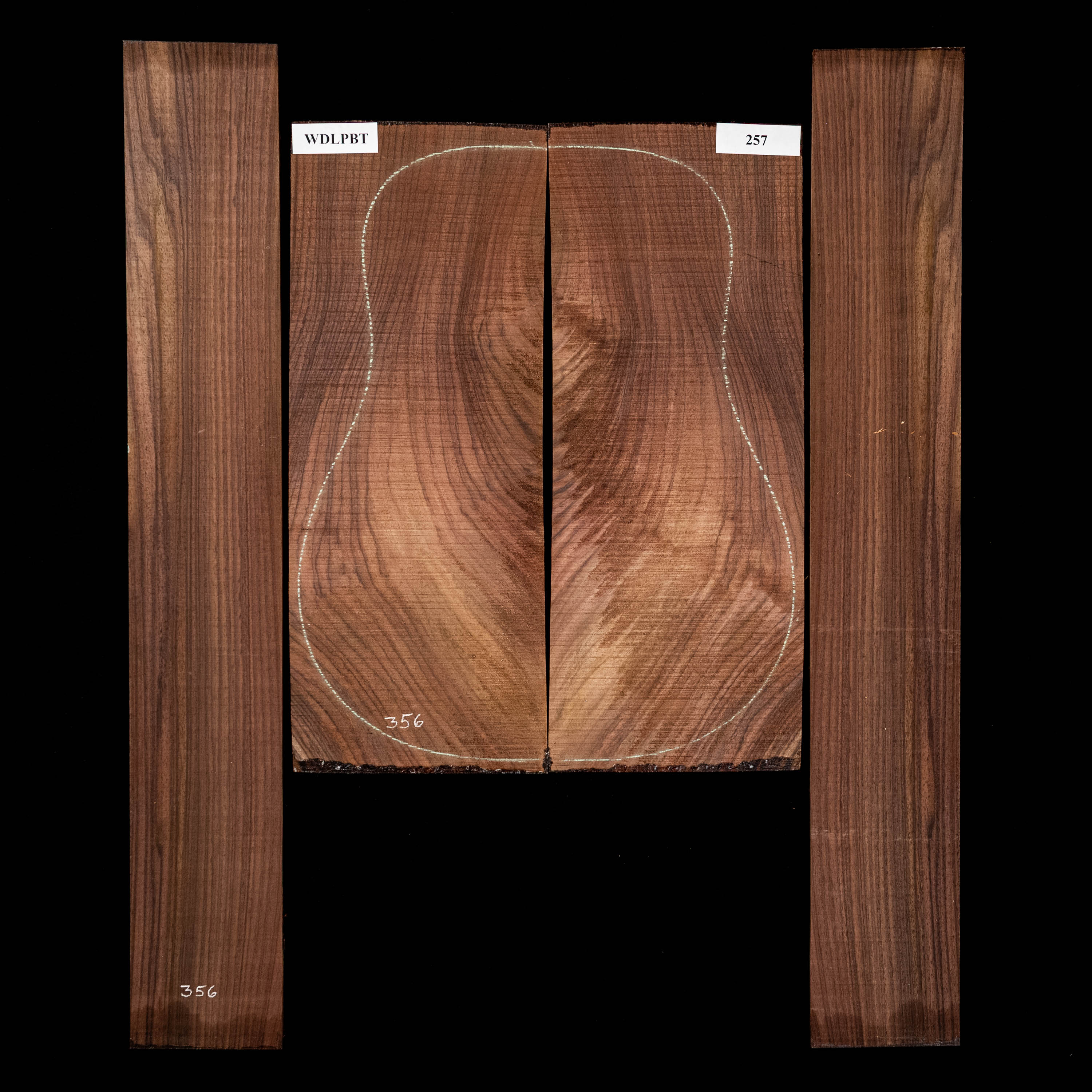 Fond + Paire d’éclisses en palissandre d’Inde Wild Grain - 257 Fond + Paire d’éclisses en palissandre d’Inde Wild Grain - 257