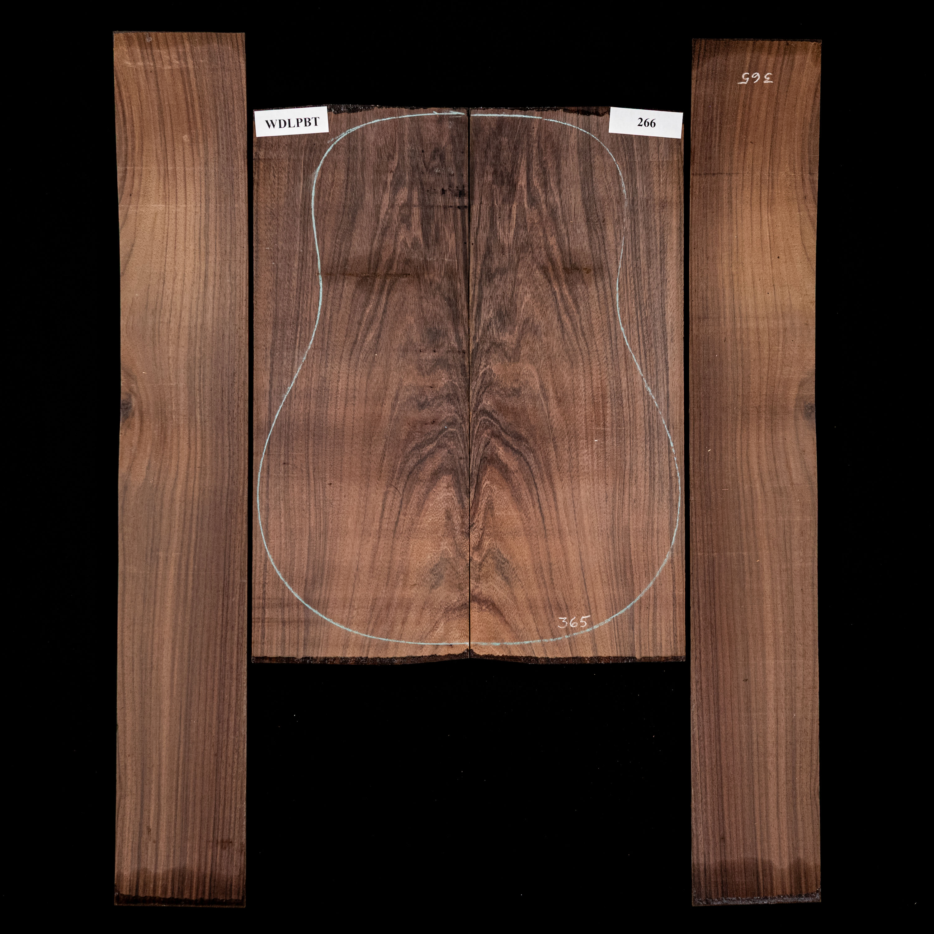 Fond + Paire d’éclisses en palissandre d’Inde Wild Grain - 266 Fond + Paire d’éclisses en palissandre d’Inde Wild Grain - 266