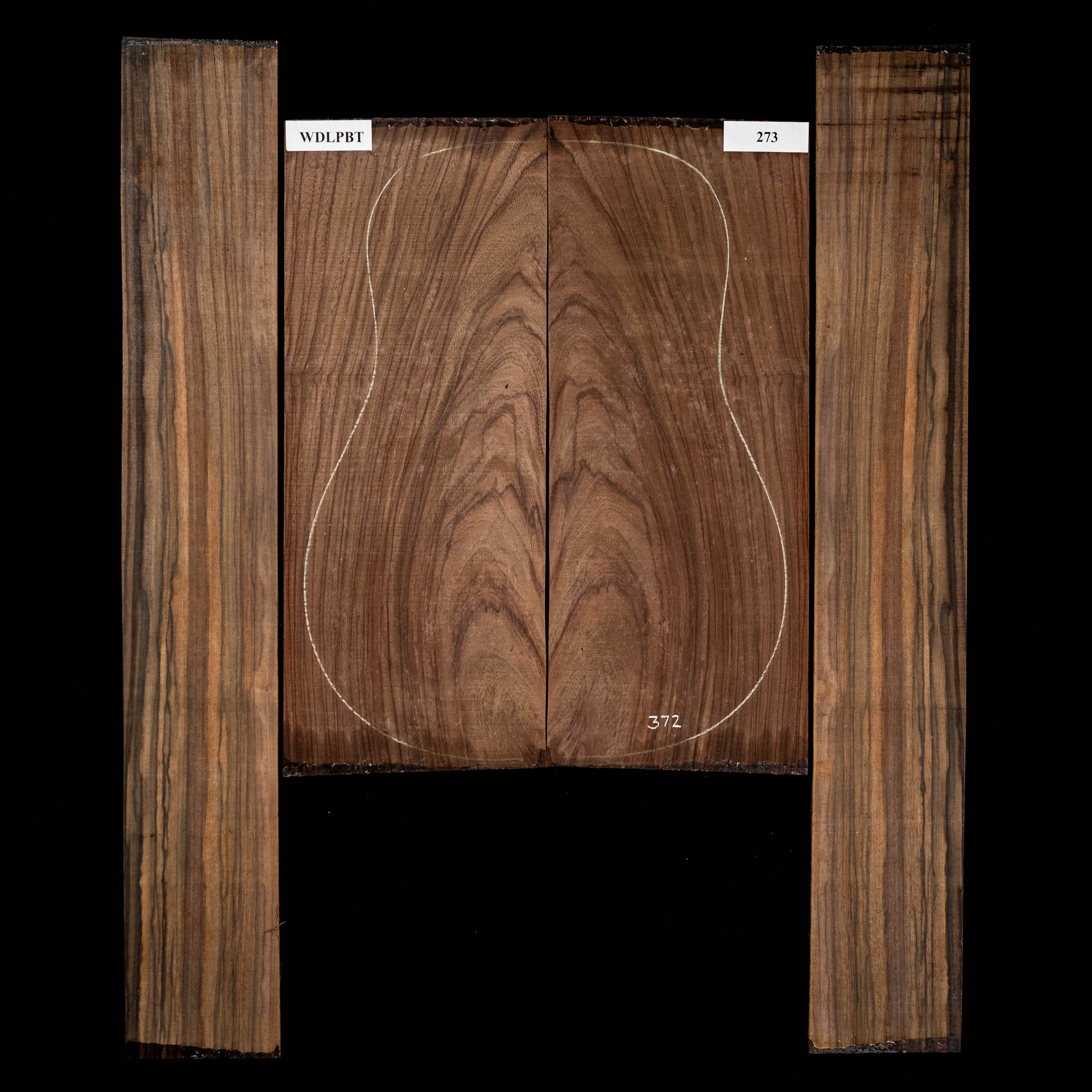 Fond + Paire d’éclisses en palissandre d’Inde Wild Grain - 273 Fond + Paire d’éclisses en palissandre d’Inde Wild Grain - 273