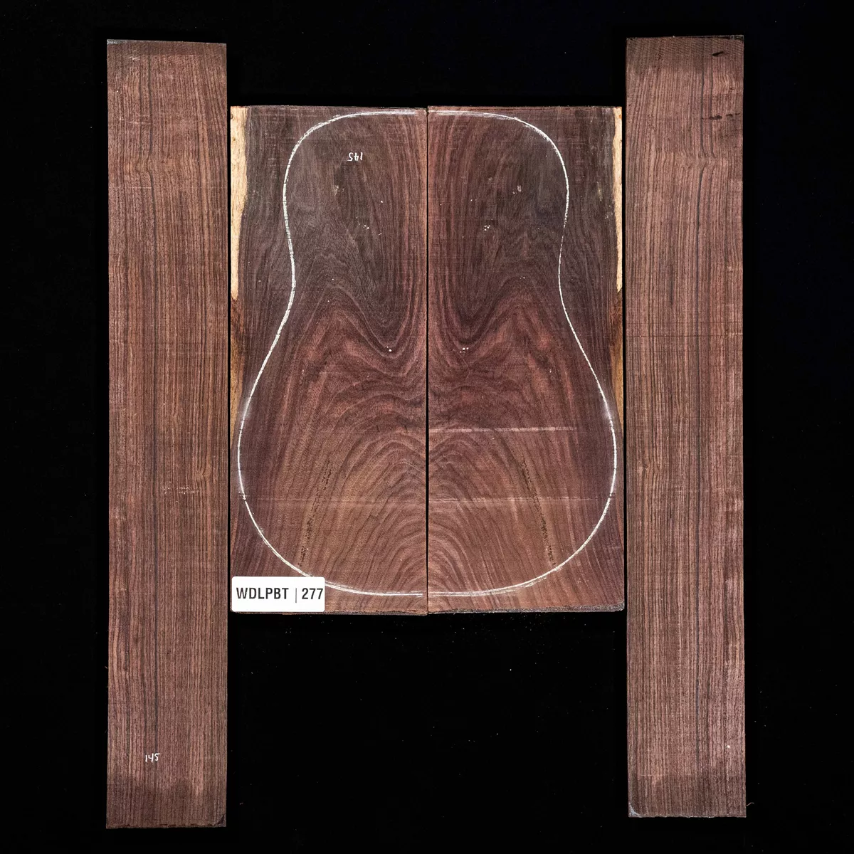 Fond + Paire d’éclisses en palissandre d’Inde Wild Grain - 2,7 Fond + Paire d’éclisses en palissandre d’Inde Wild Grain - 2,7