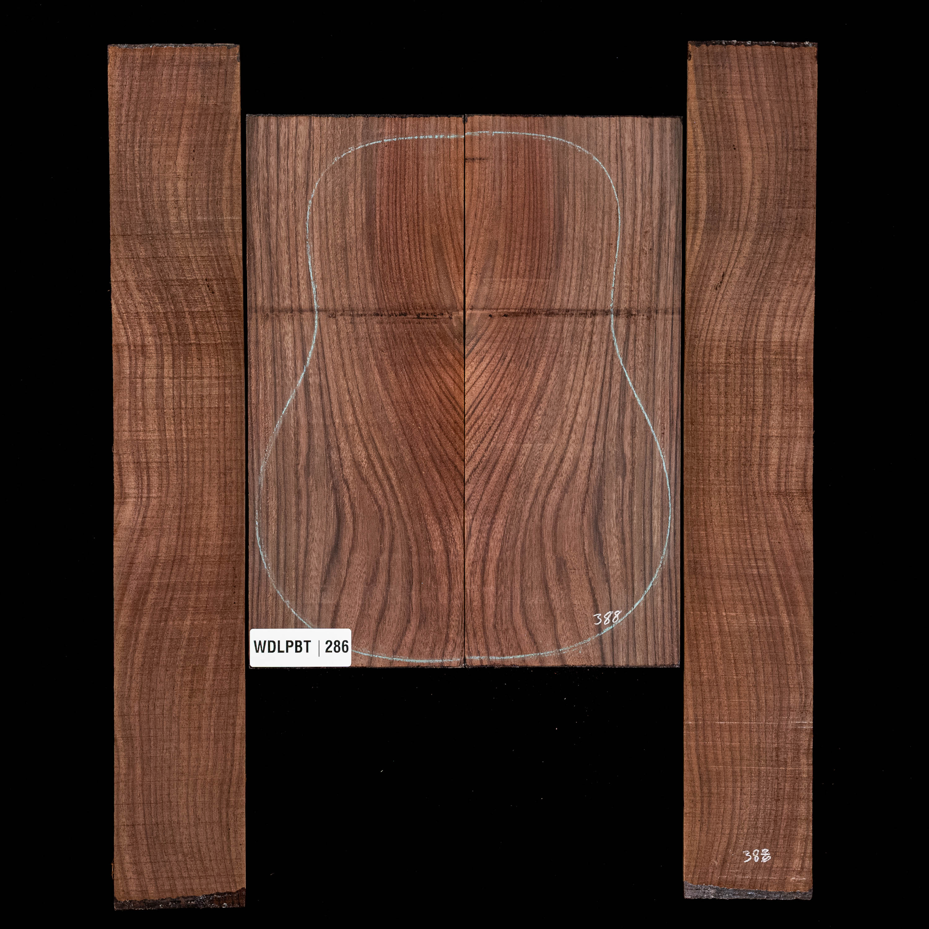 Fond + Paire d’éclisses en palissandre d’Inde Wild Grain - 286