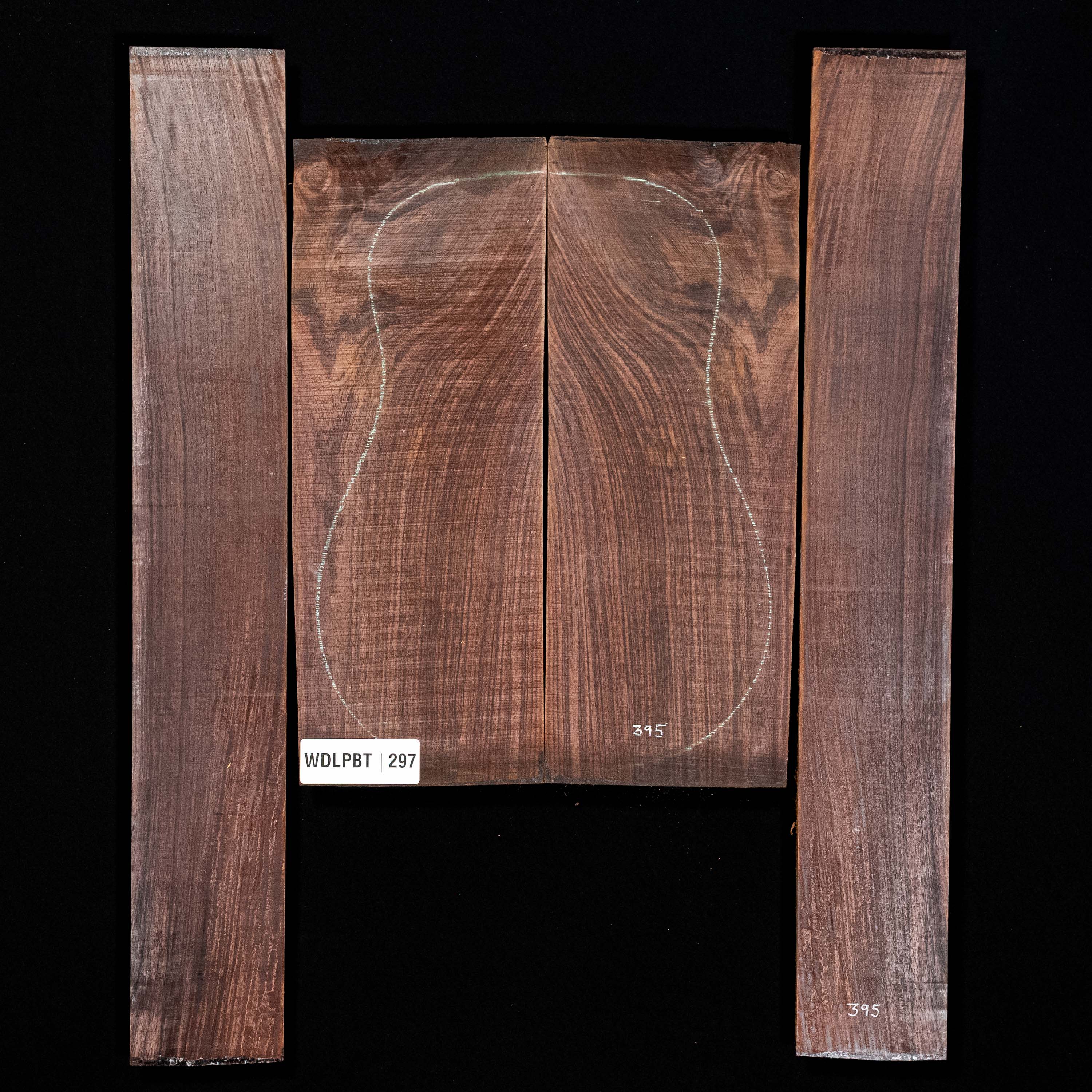 Fond + Paire d’éclisses en palissandre d’Inde Wild Grain - 297