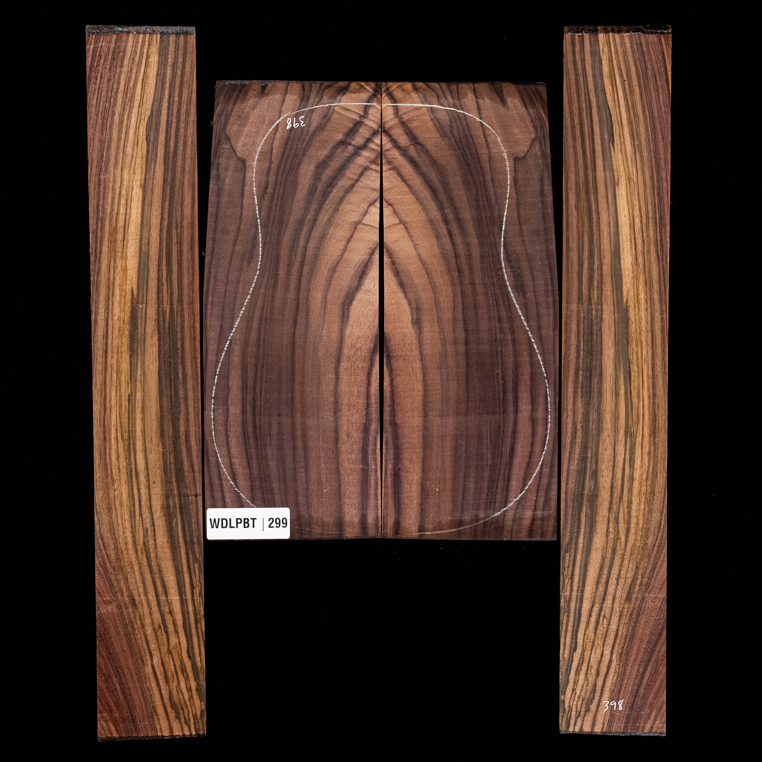 Fond + Paire d’éclisses en palissandre d’Inde Wild Grain - 2,9