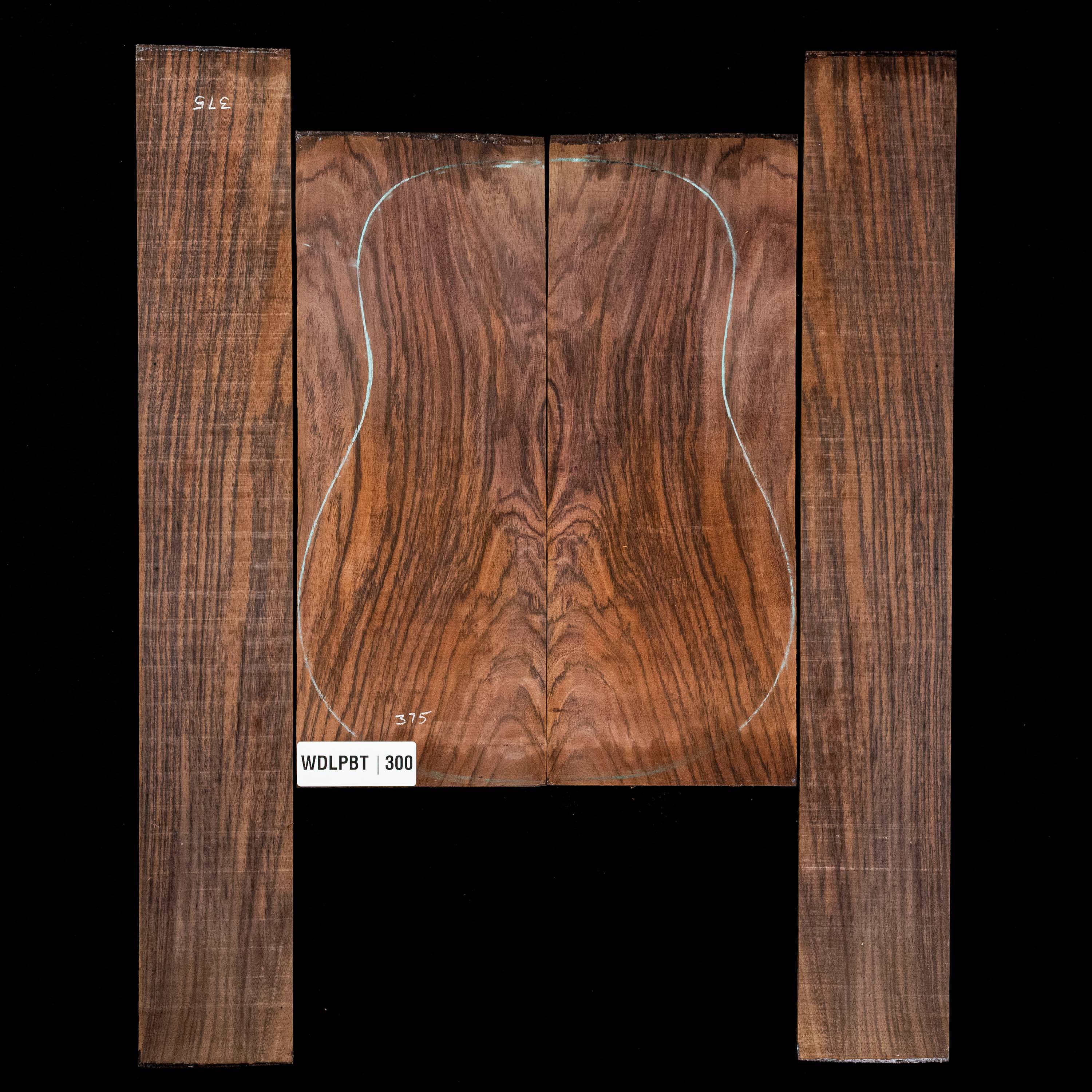 Fond + Paire d’éclisses en palissandre d’Inde Wild Grain - 300