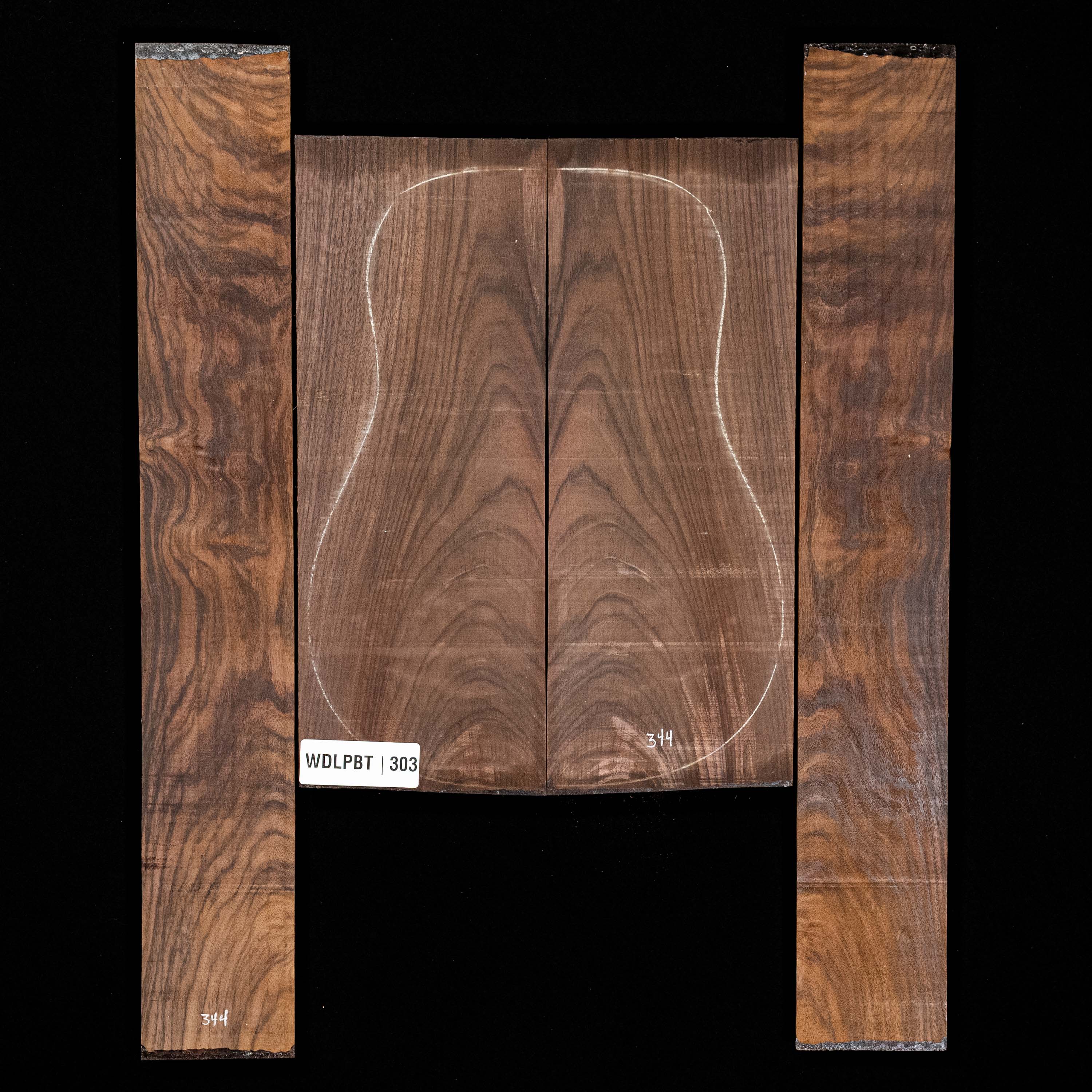 Fond + Paire d’éclisses en palissandre d’Inde Wild Grain - 303