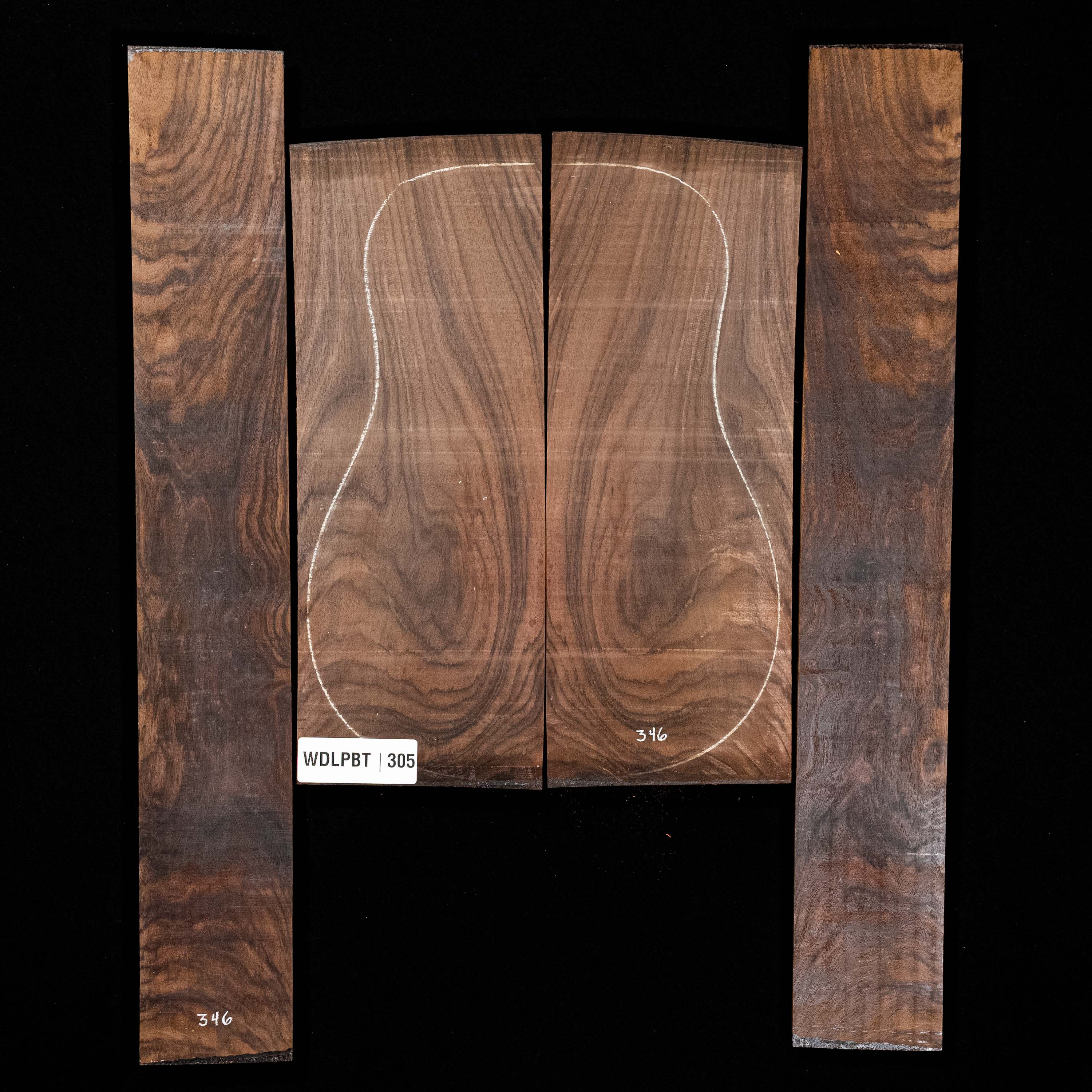 Fond + Paire d’éclisses en palissandre d’Inde Wild Grain - 3,5