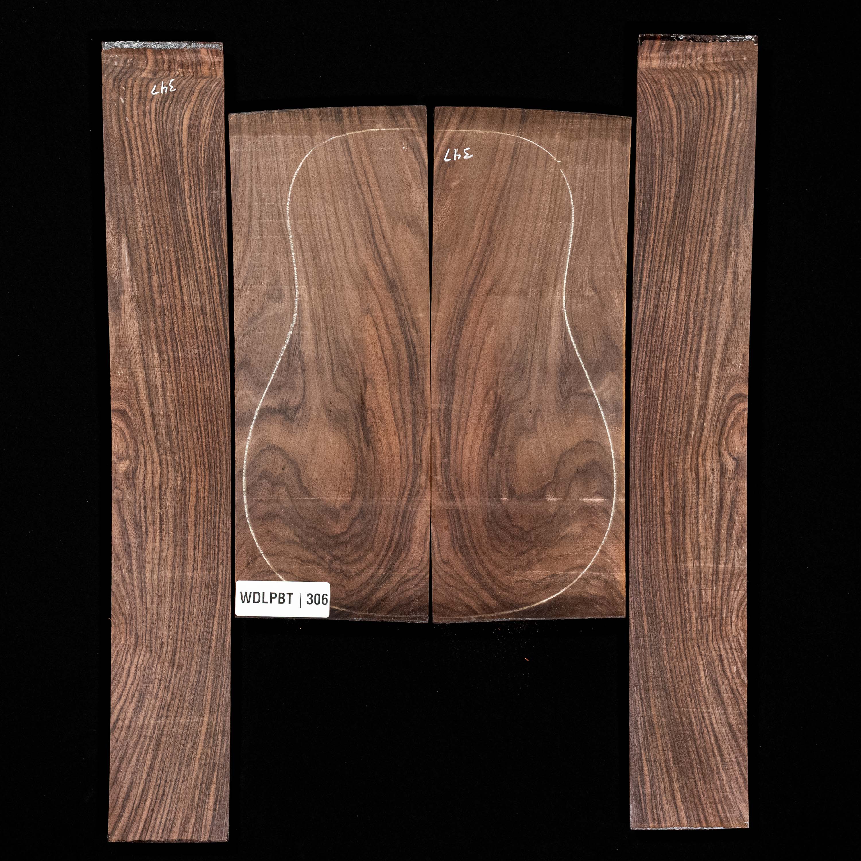 Fond + Paire d’éclisses en palissandre d’Inde Wild Grain - 306