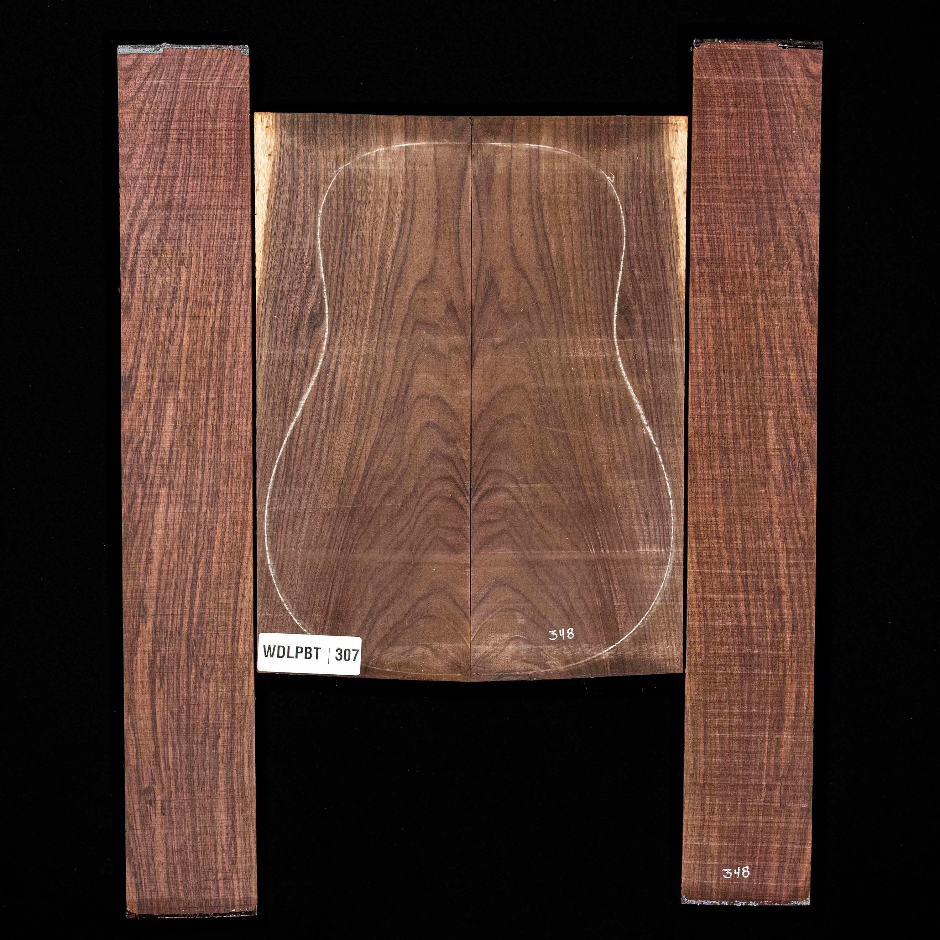 Fond + Paire d’éclisses en palissandre d’Inde Wild Grain - 307