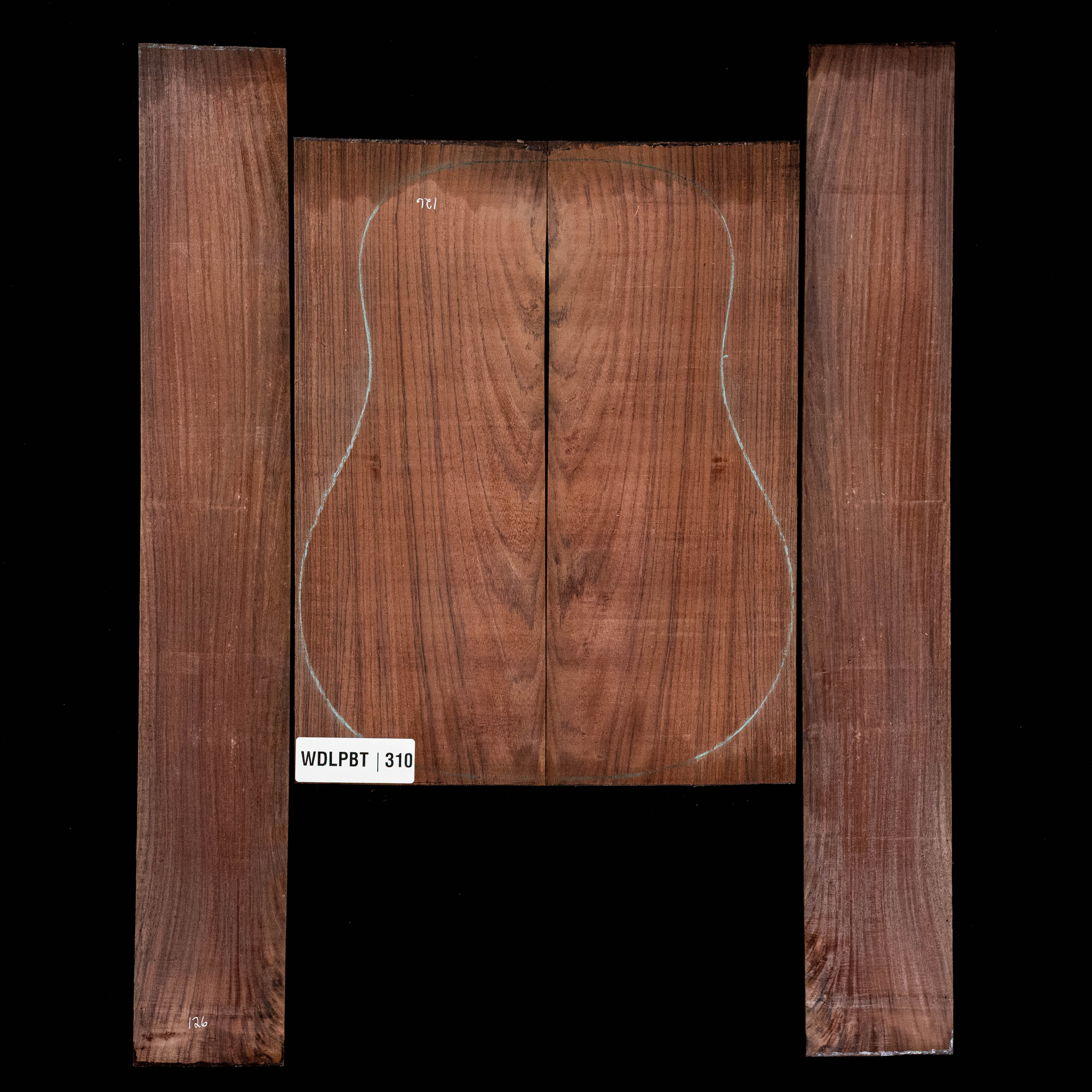 Fond + Paire d’éclisses en palissandre d’Inde Wild Grain - 310