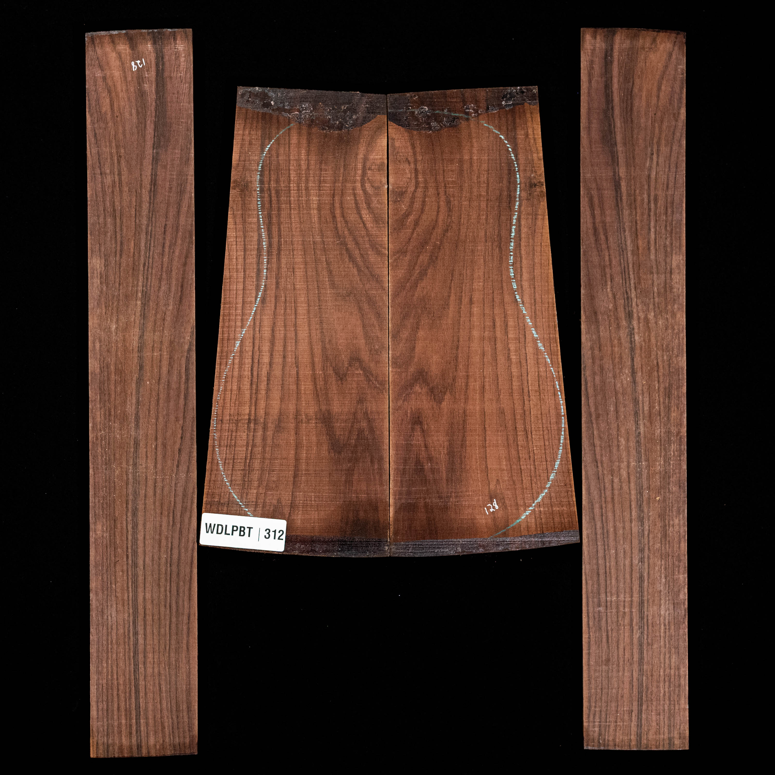 Fond + Paire d’éclisses en palissandre d’Inde Wild Grain - 312