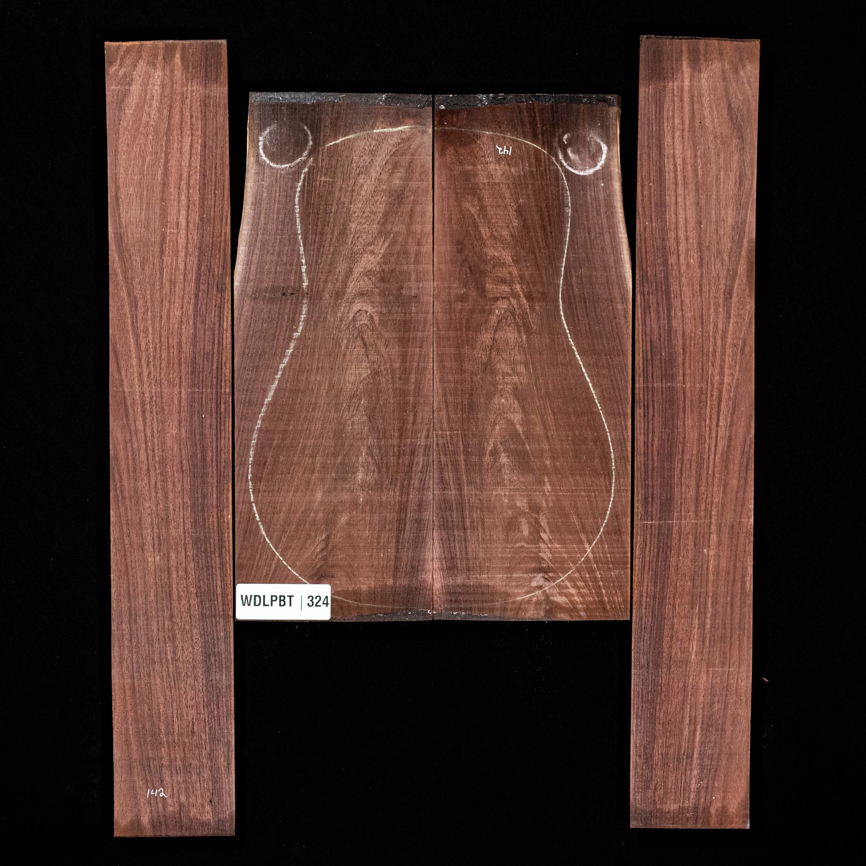 Fond + Paire d’éclisses en palissandre d’Inde Wild Grain - 324