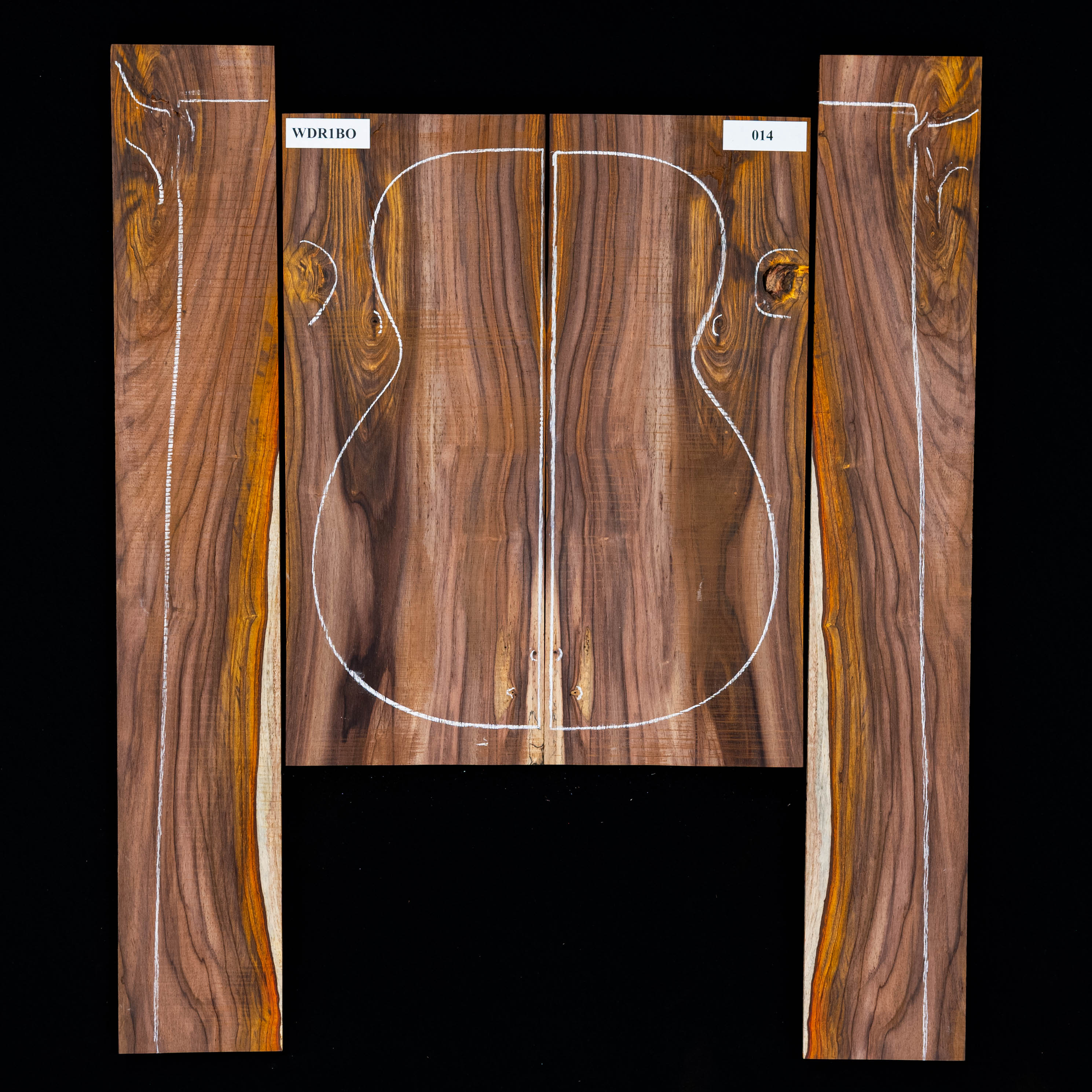 Dos Cocobolo + paire d’éclisses - 014 Dos Cocobolo + paire d’éclisses - 014