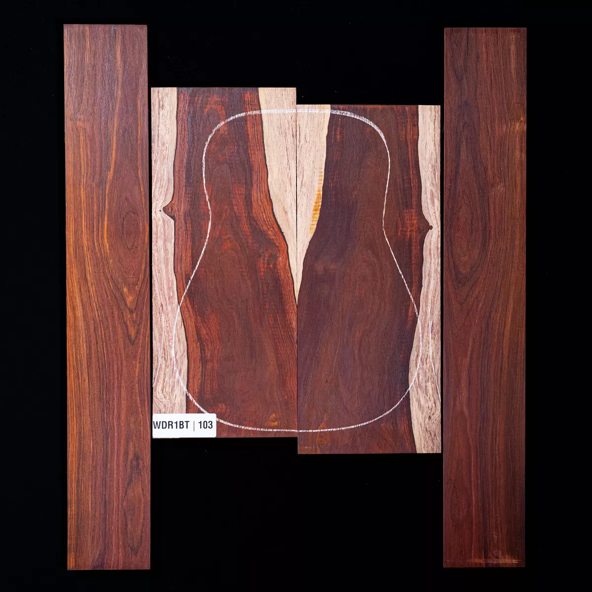 Ensemble dos et côtés Cocobolo - 1,3 Ensemble dos et côtés Cocobolo - 1,3