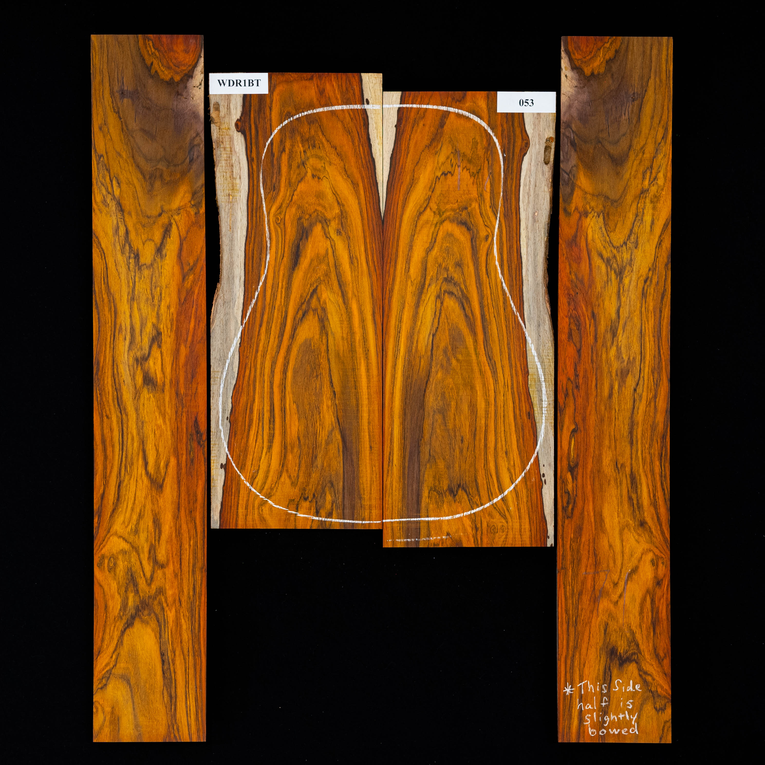 Dos Cocobolo + paire d’éclisses - 053 Dos Cocobolo + paire d’éclisses - 053