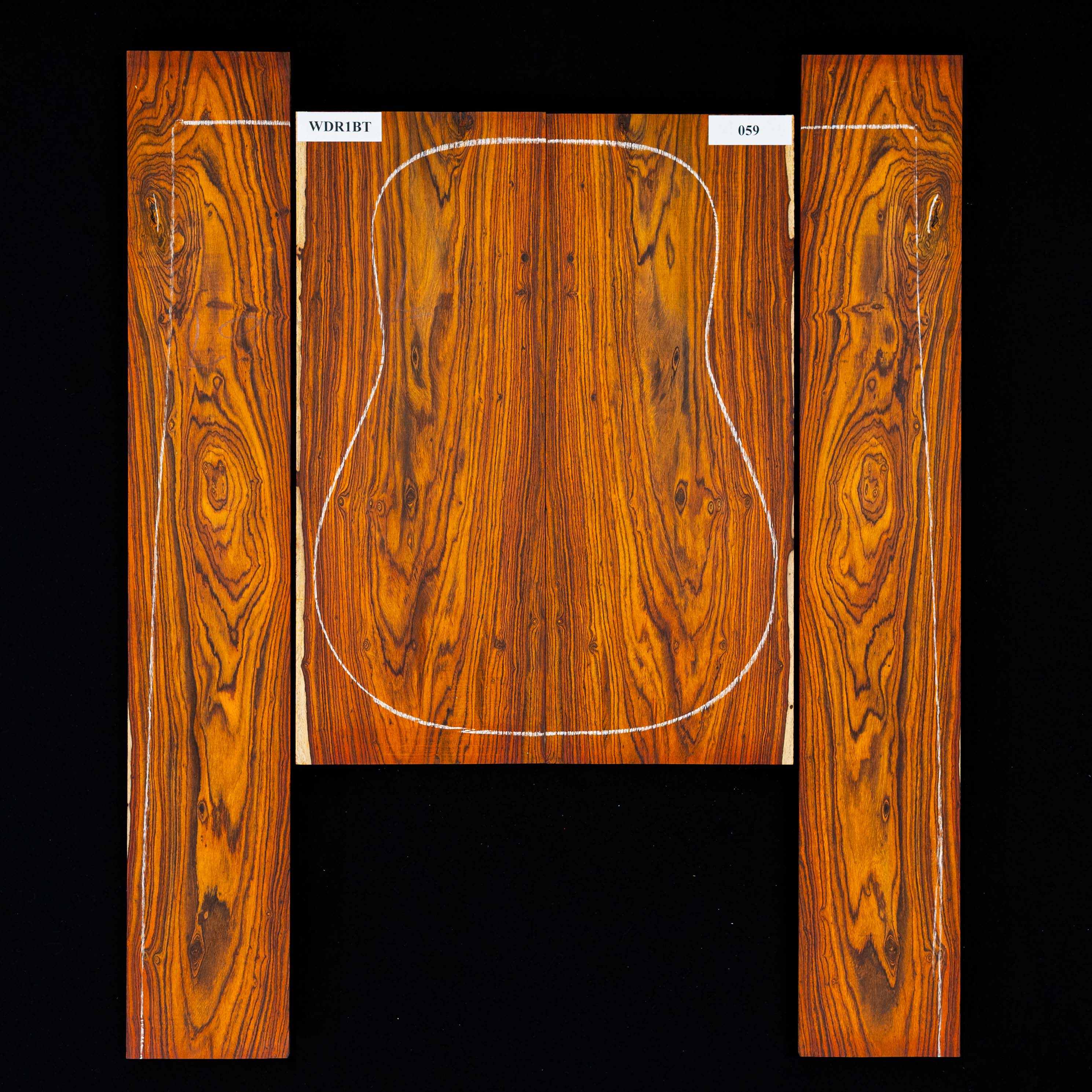 Dos Cocobolo + paire d’éclisses - 059 Dos Cocobolo + paire d’éclisses - 059