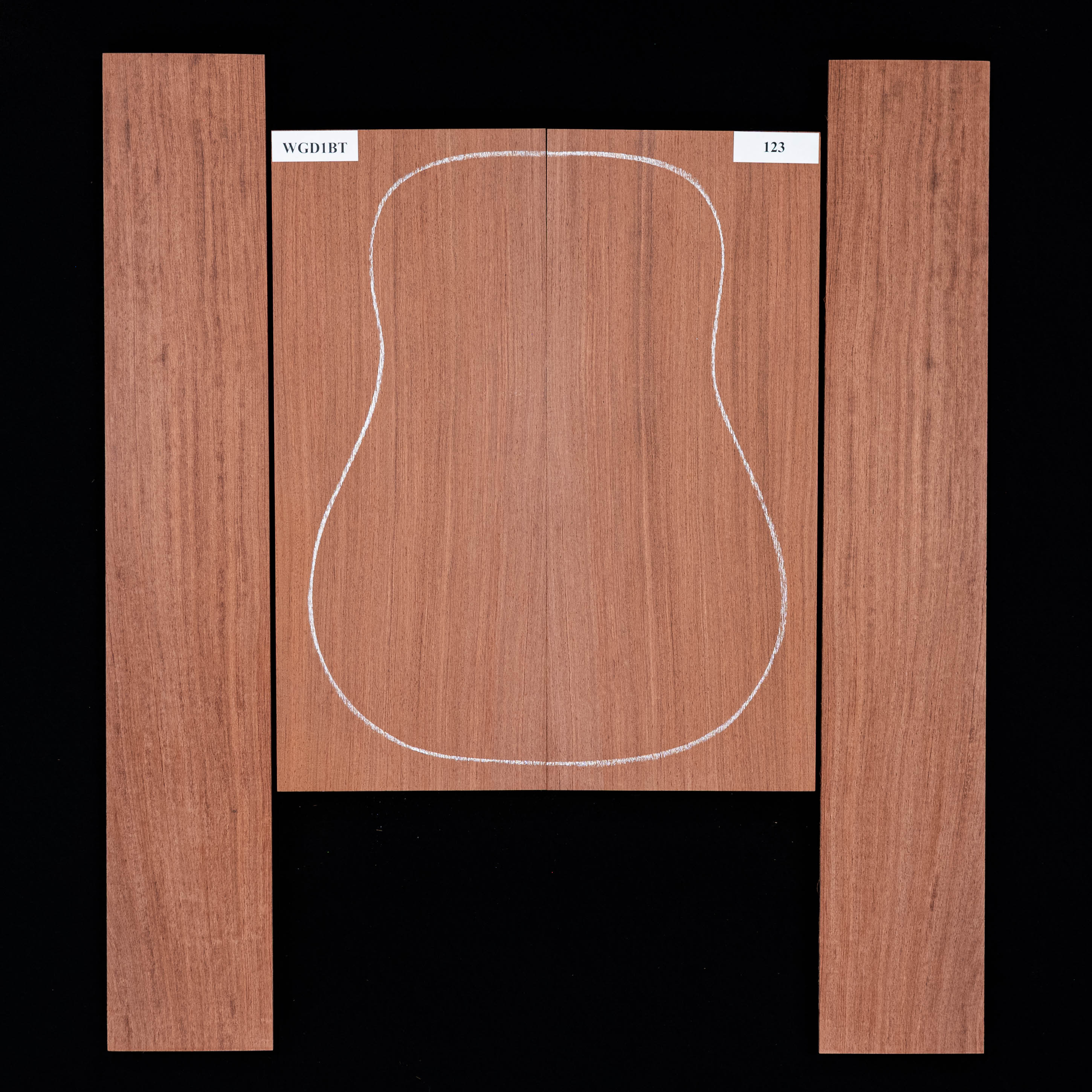 Fond + Paire d’éclisses en bubinga noir - 123 Fond + Paire d’éclisses en bubinga noir - 123