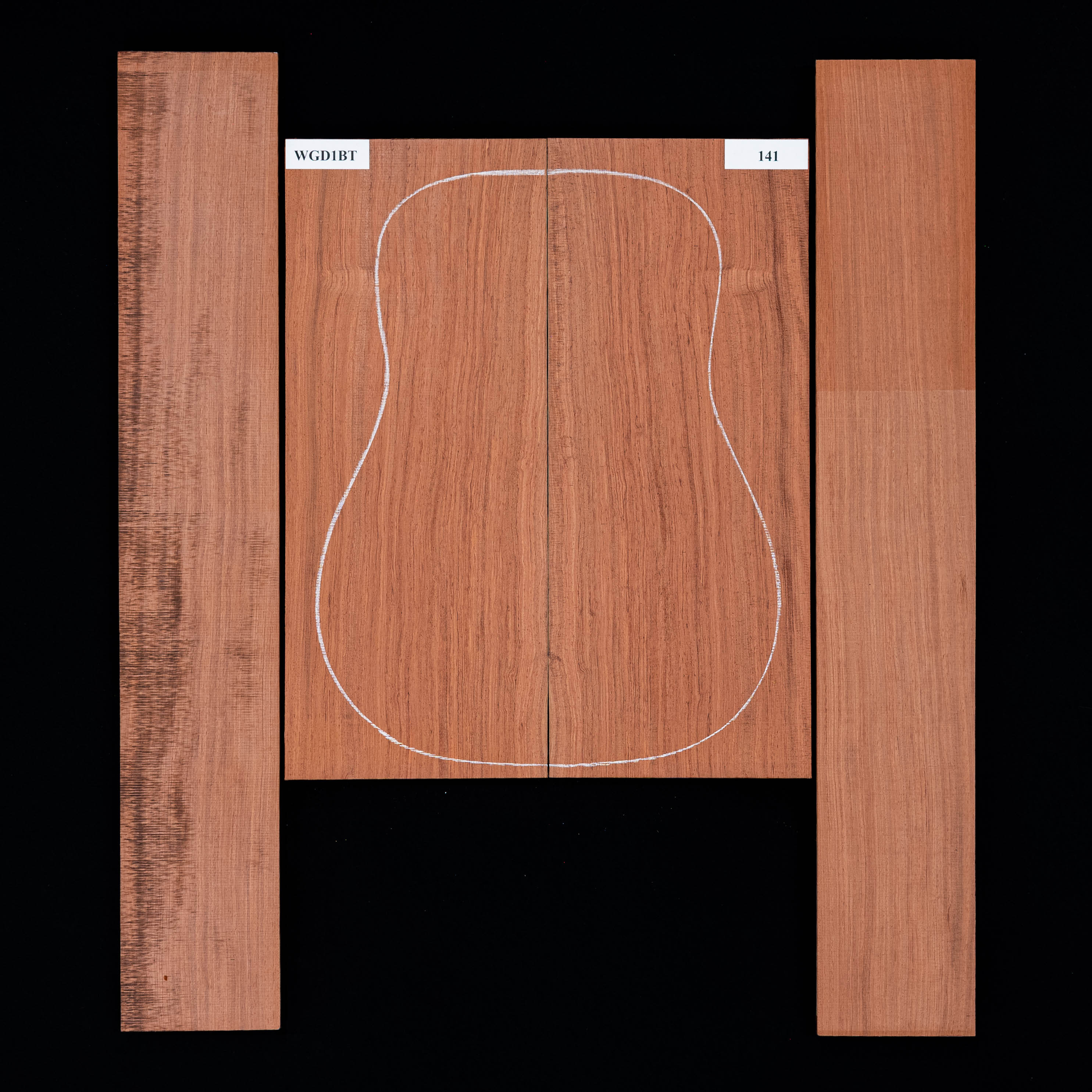 Fond + Paire d’éclisses en bubinga noir - 141 Fond + Paire d’éclisses en bubinga noir - 141