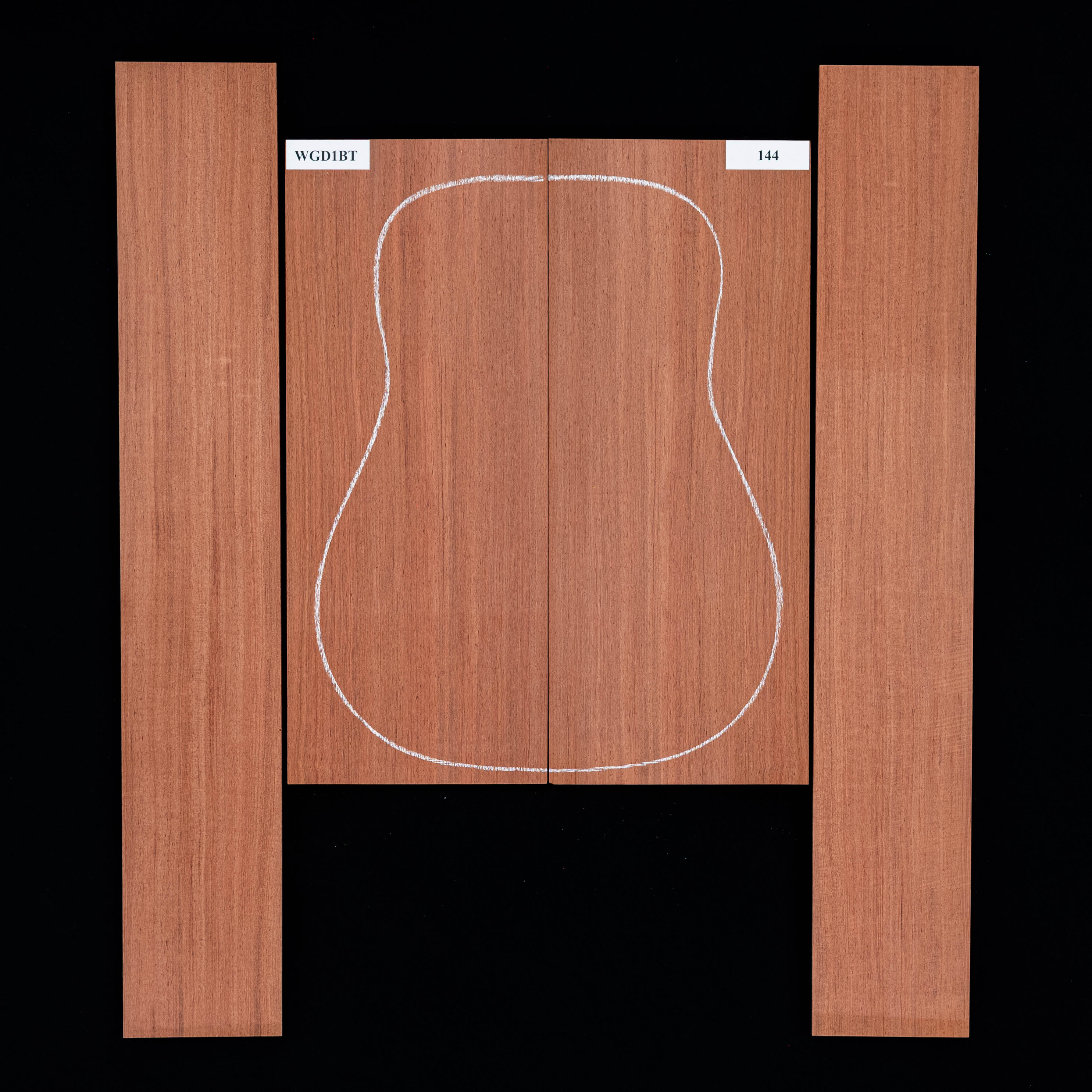 Fond + Paire d’éclisses en bubinga noir - 144 Fond + Paire d’éclisses en bubinga noir - 144