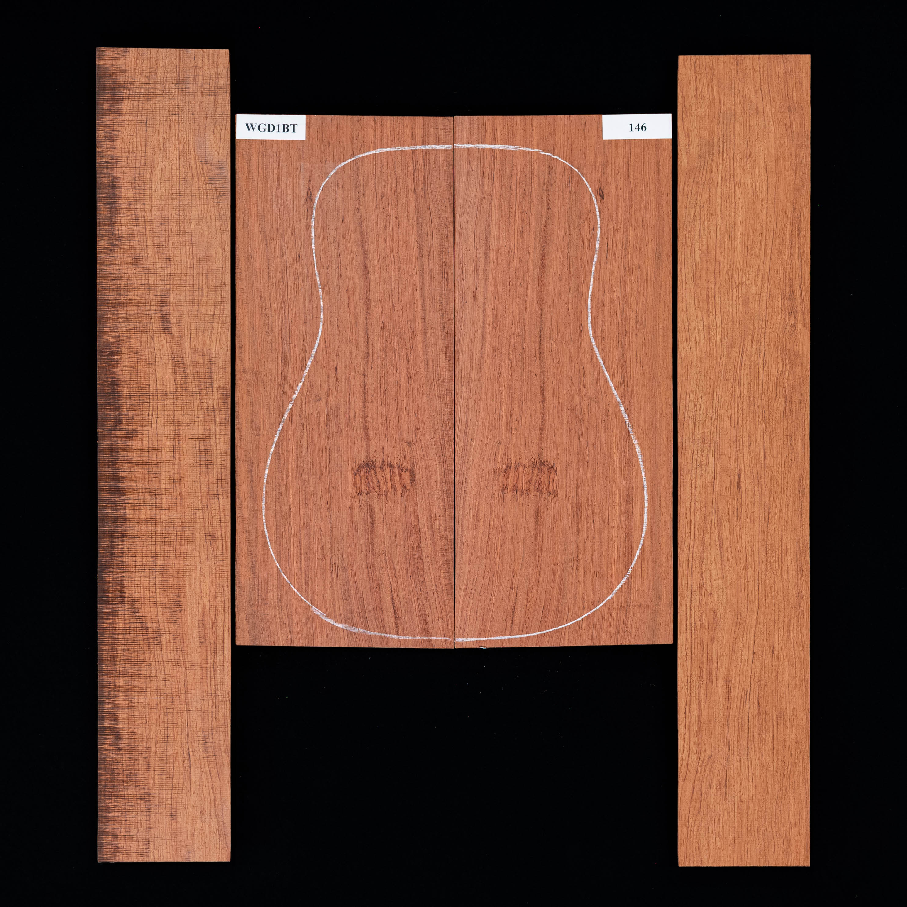 Fond + Paire d’éclisses en bubinga noir - 146