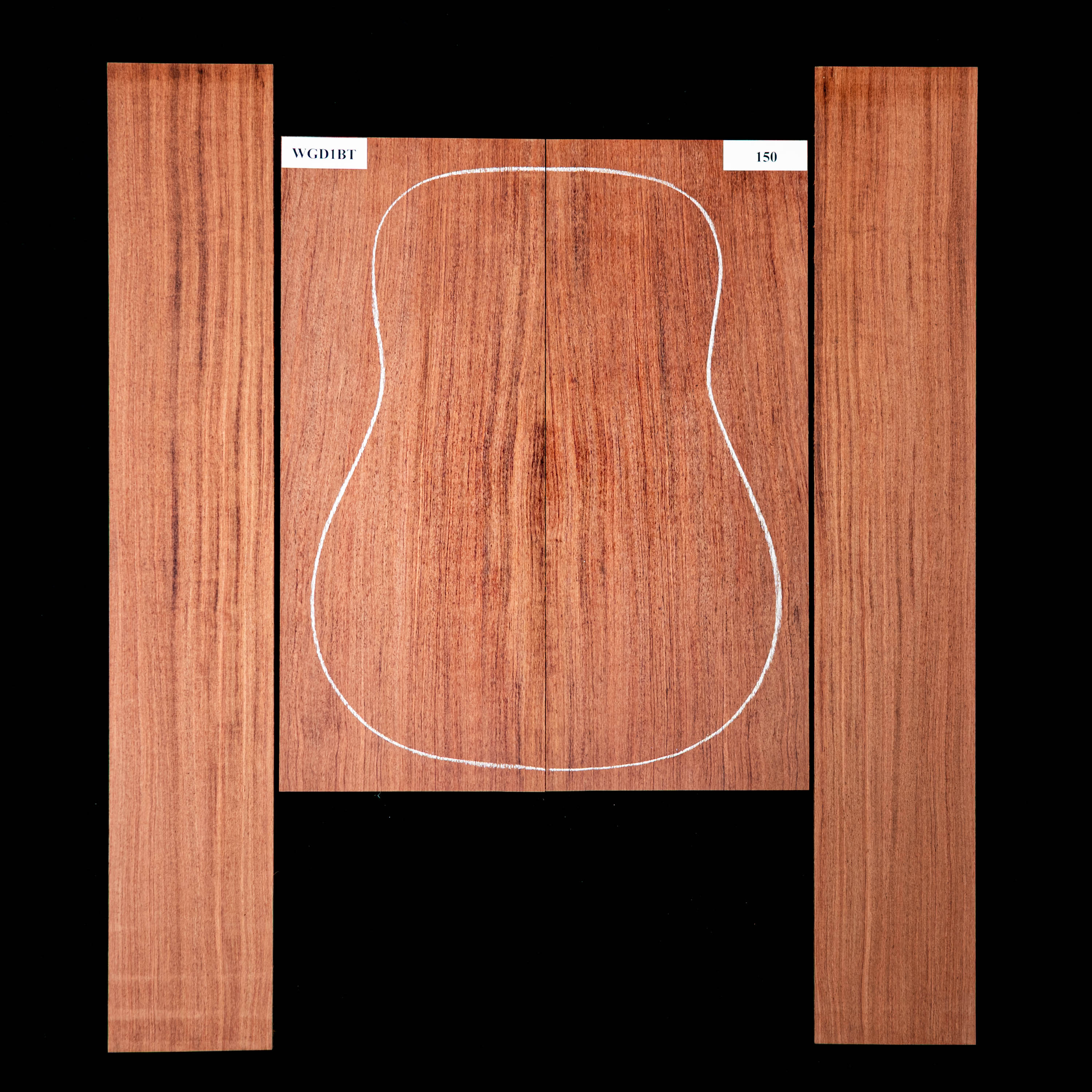 Fond + Paire d’éclisses en bubinga noir - 150