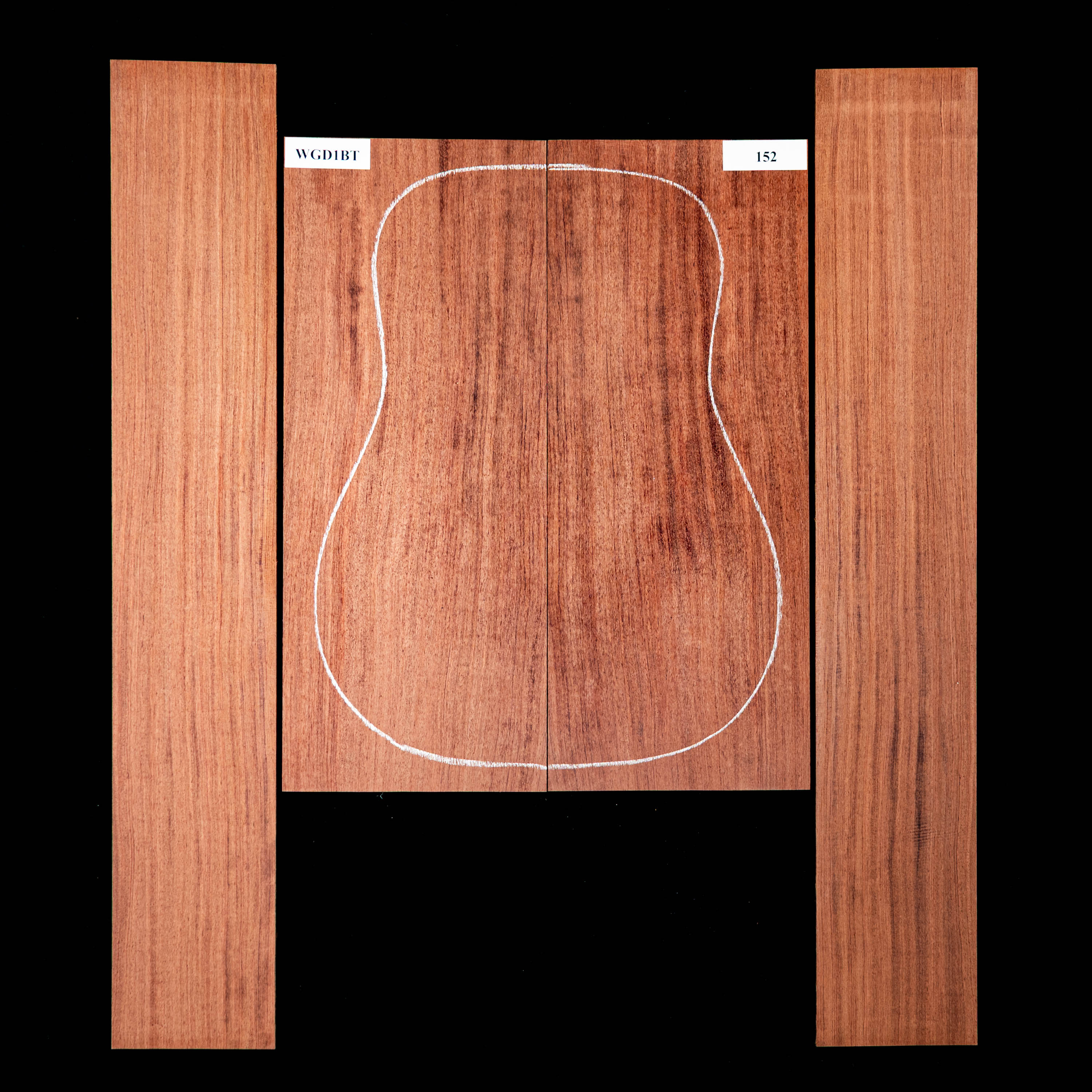 Fond + Paire d’éclisses en bubinga noir - 152