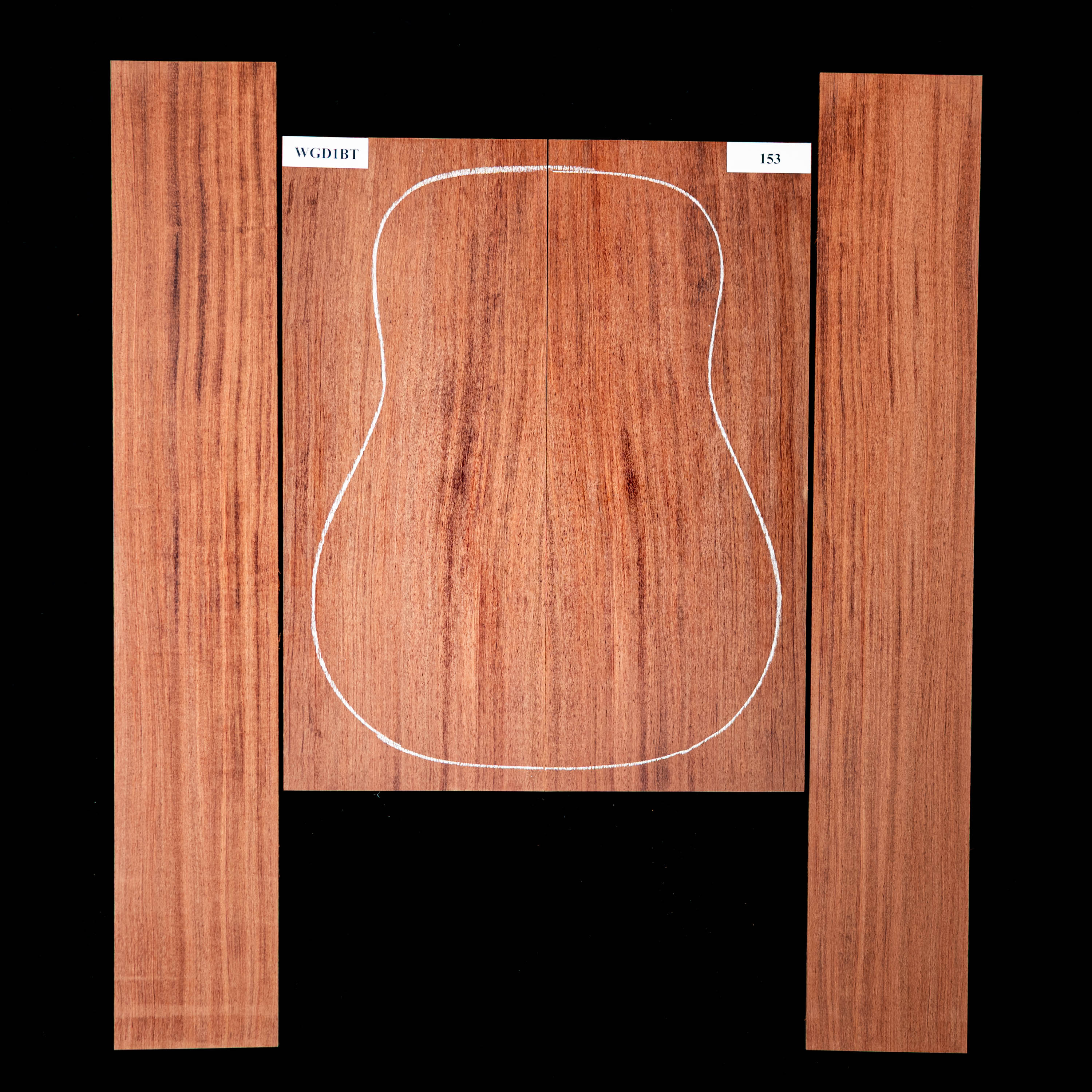 Fond + Paire d’éclisses en bubinga noir - 153