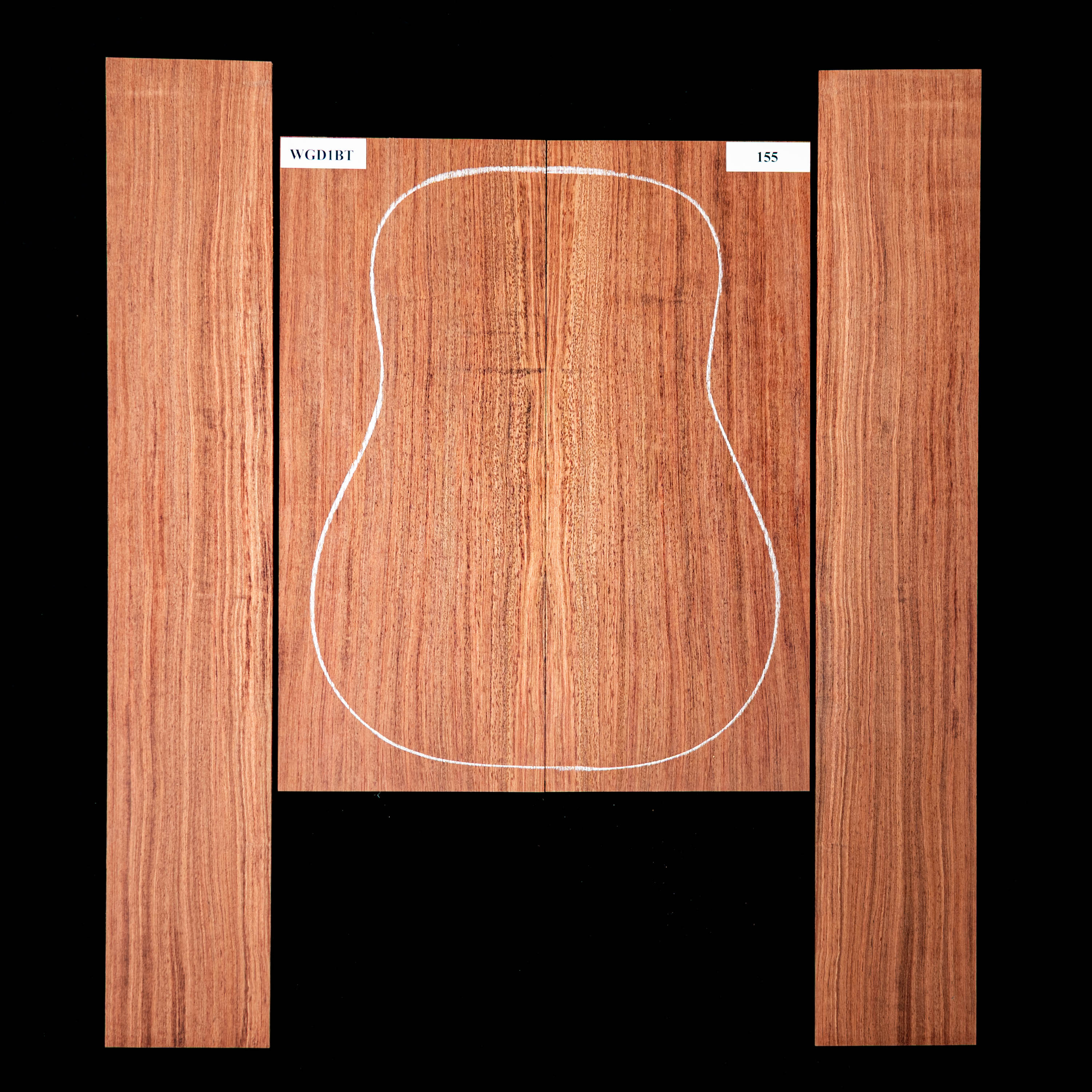 Fond + Paire d’éclisses en bubinga noir - 155