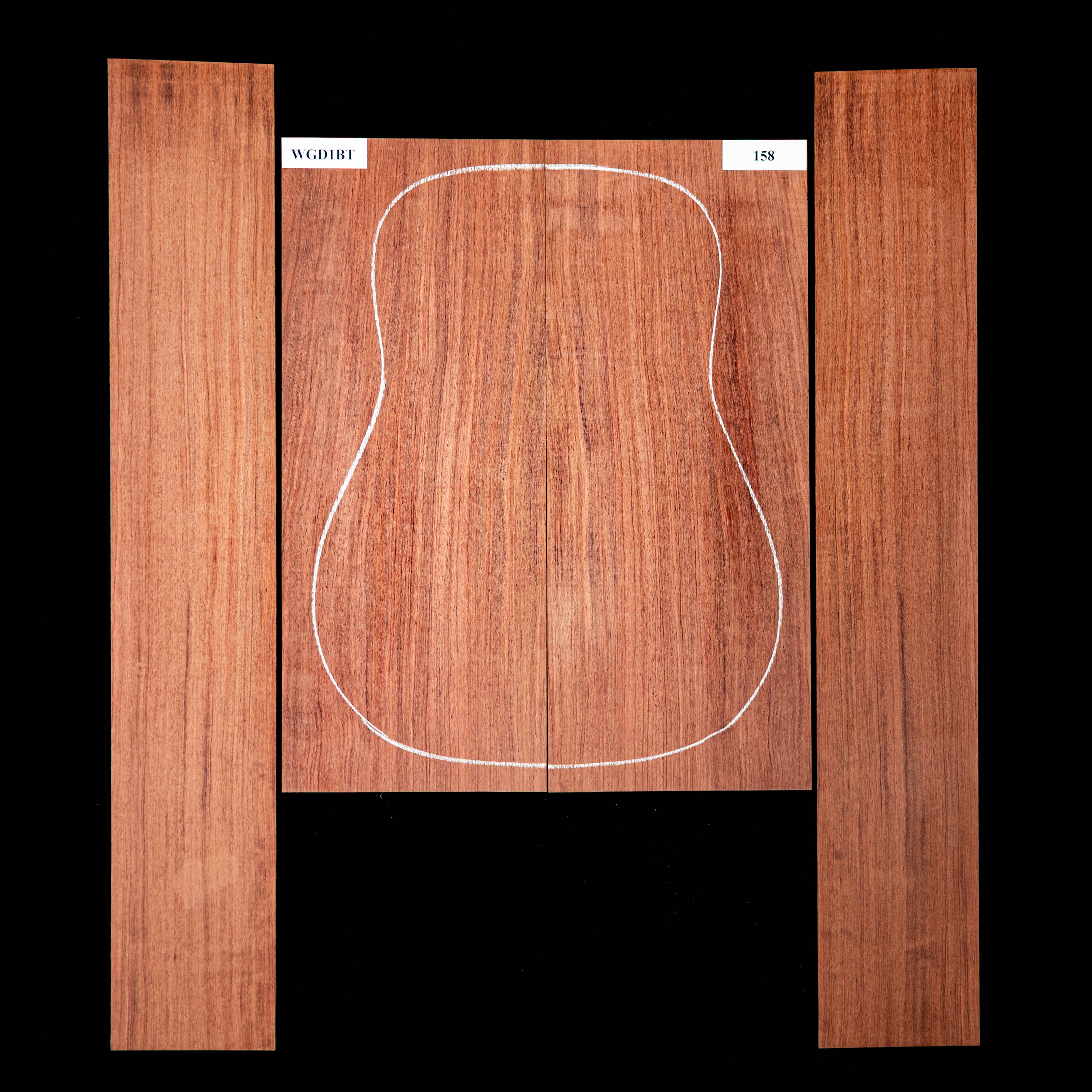 Fond + Paire d’éclisses en bubinga noir - 158