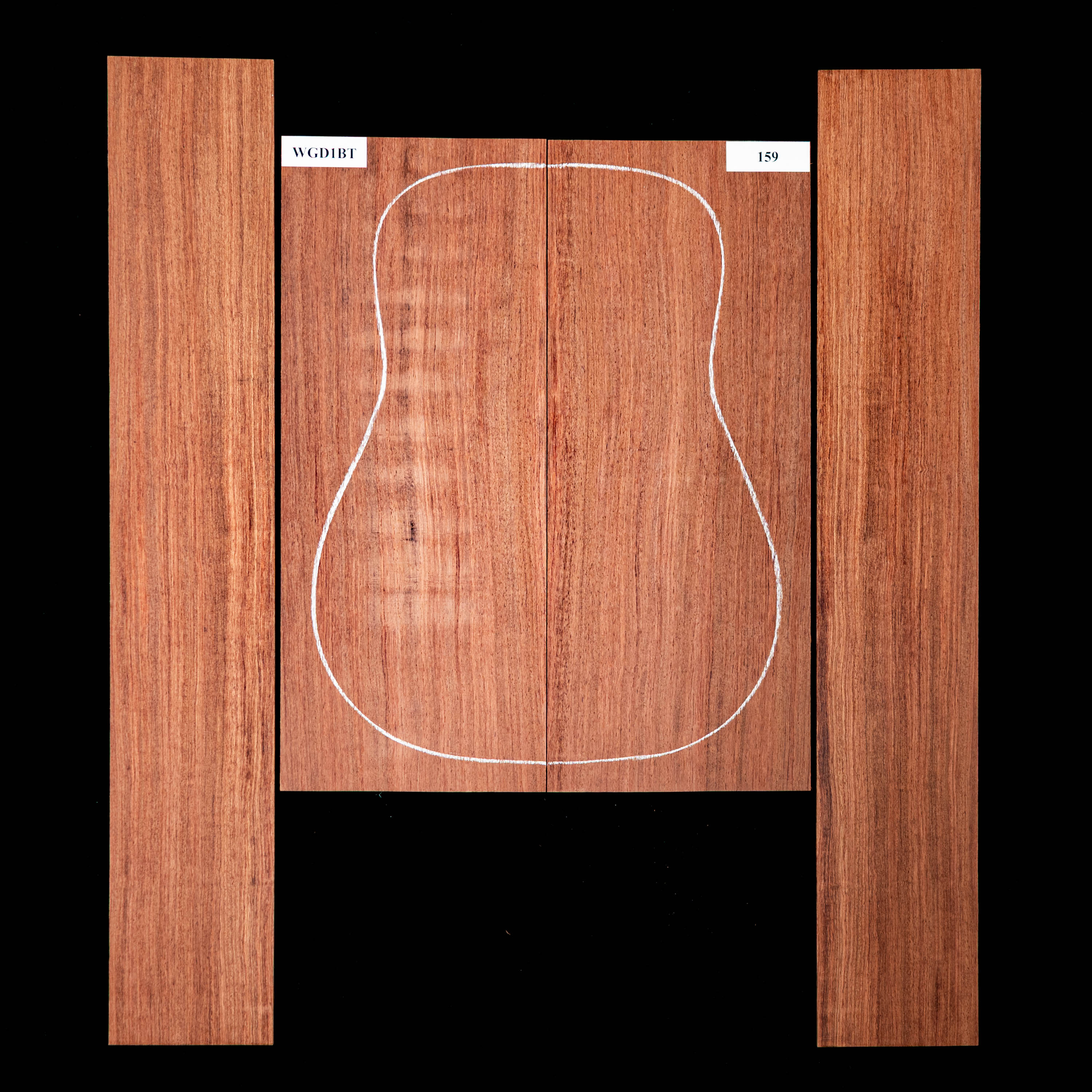 Fond + Paire d’éclisses en bubinga noir - 159