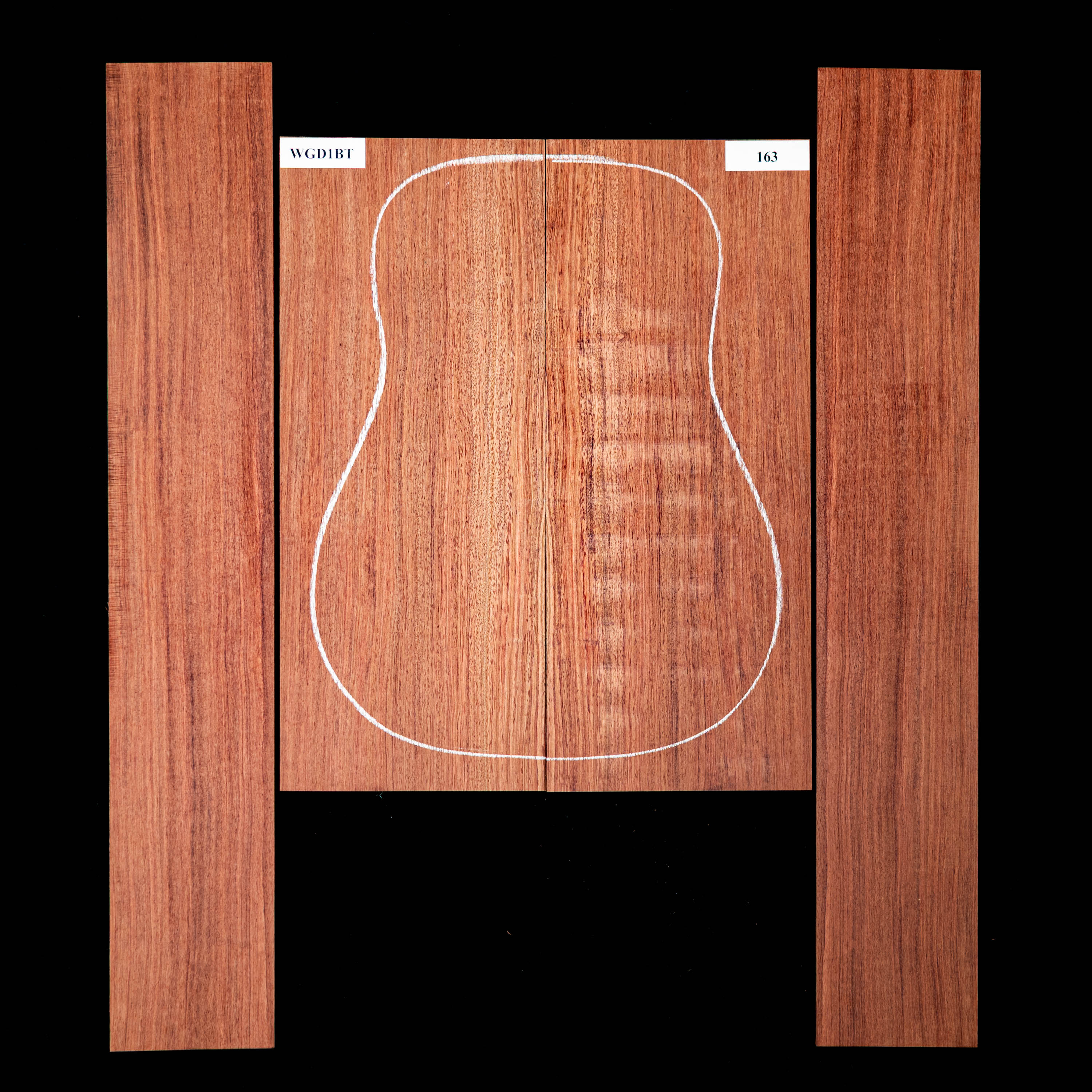 Fond + Paire d’éclisses en bubinga noir - 163