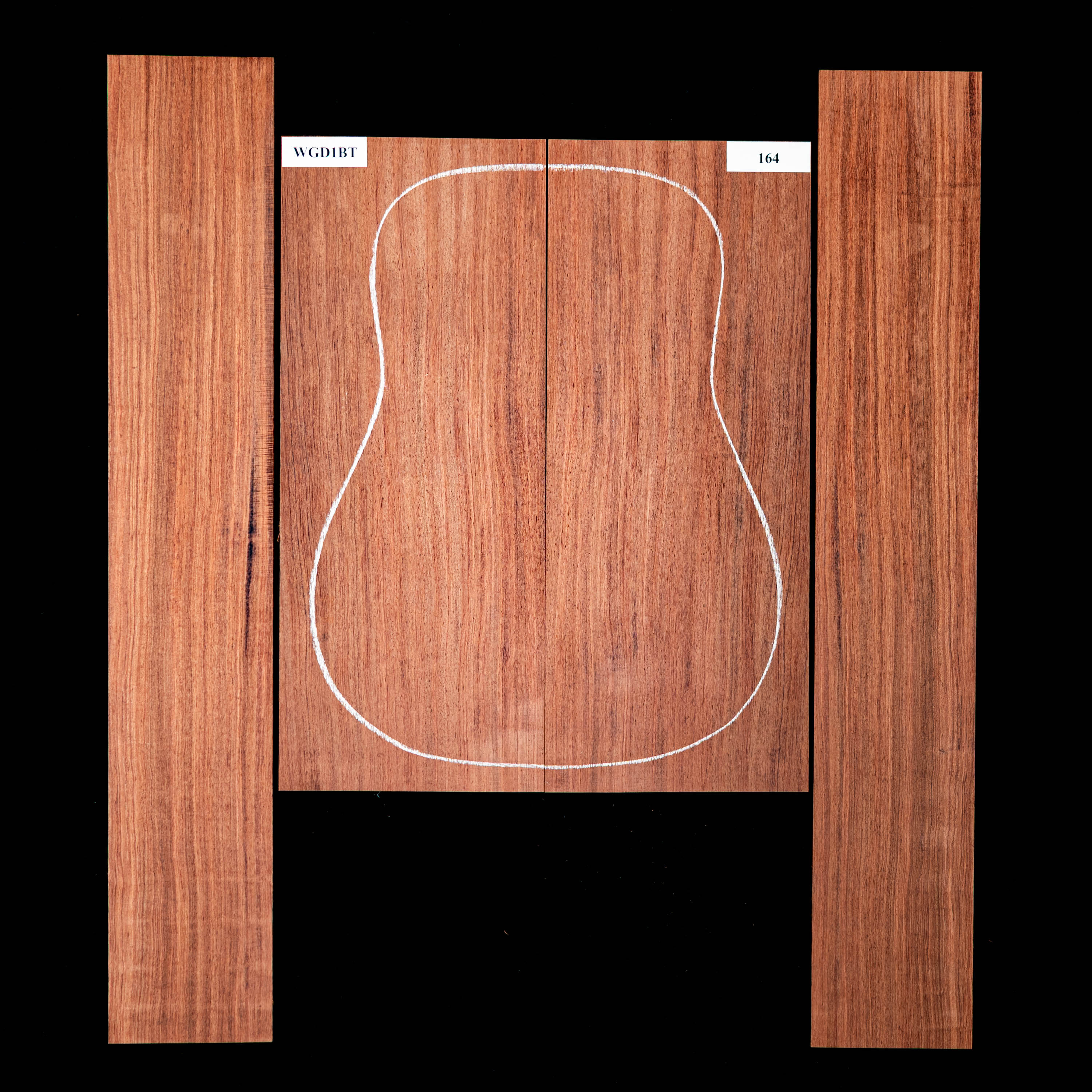 Fond + Paire d’éclisses en bubinga noir - 164